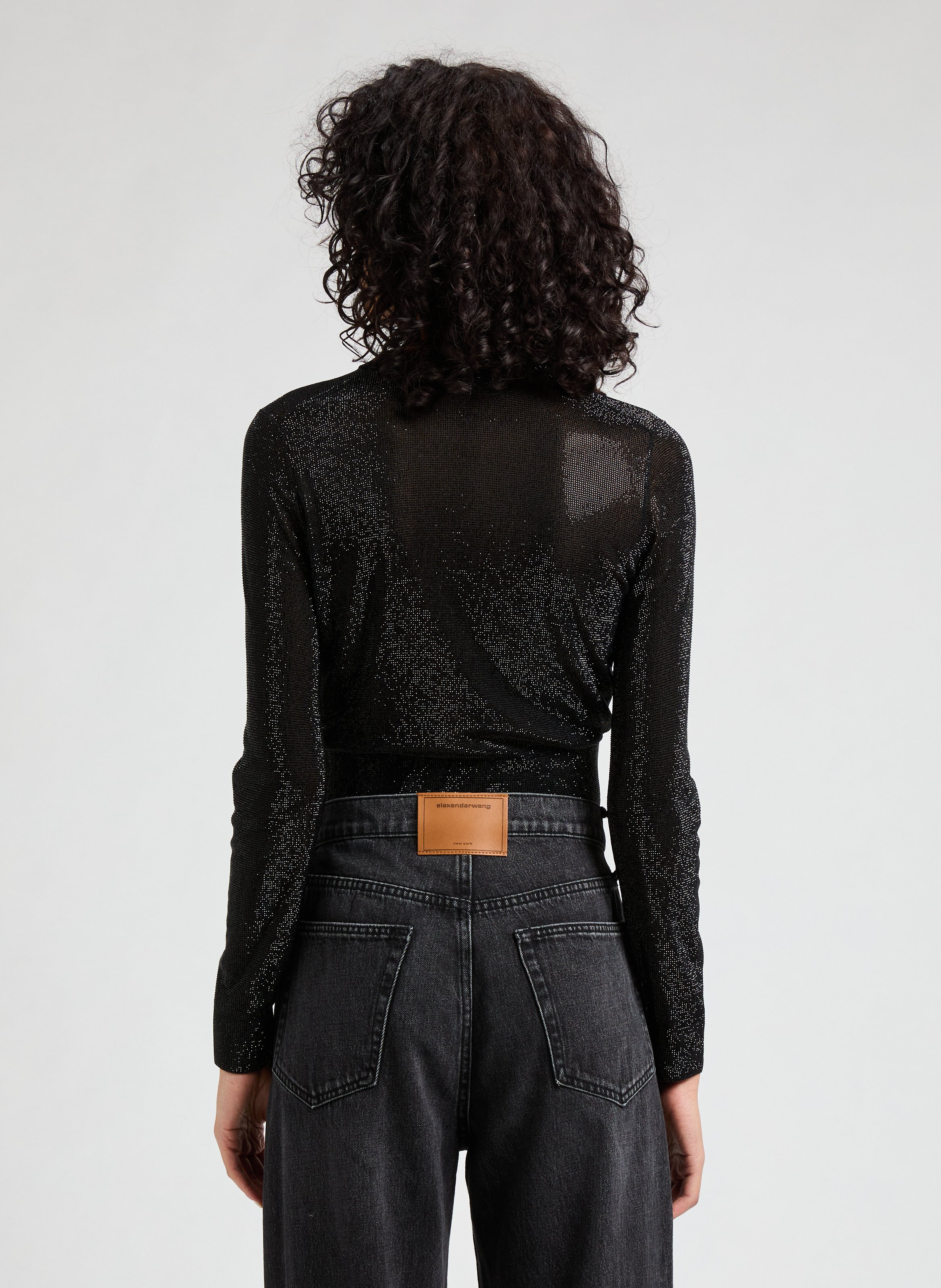 Cardigan à strass ALEXANDER WANG Noir