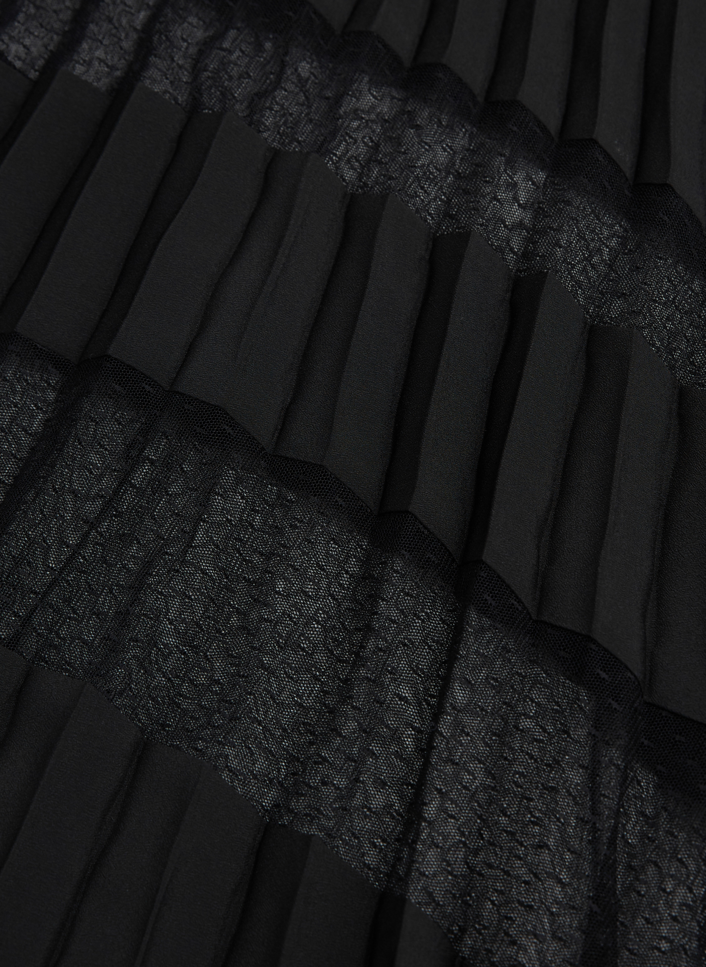 Jupe longue plissée asymétrique THE KOOPLES Noir