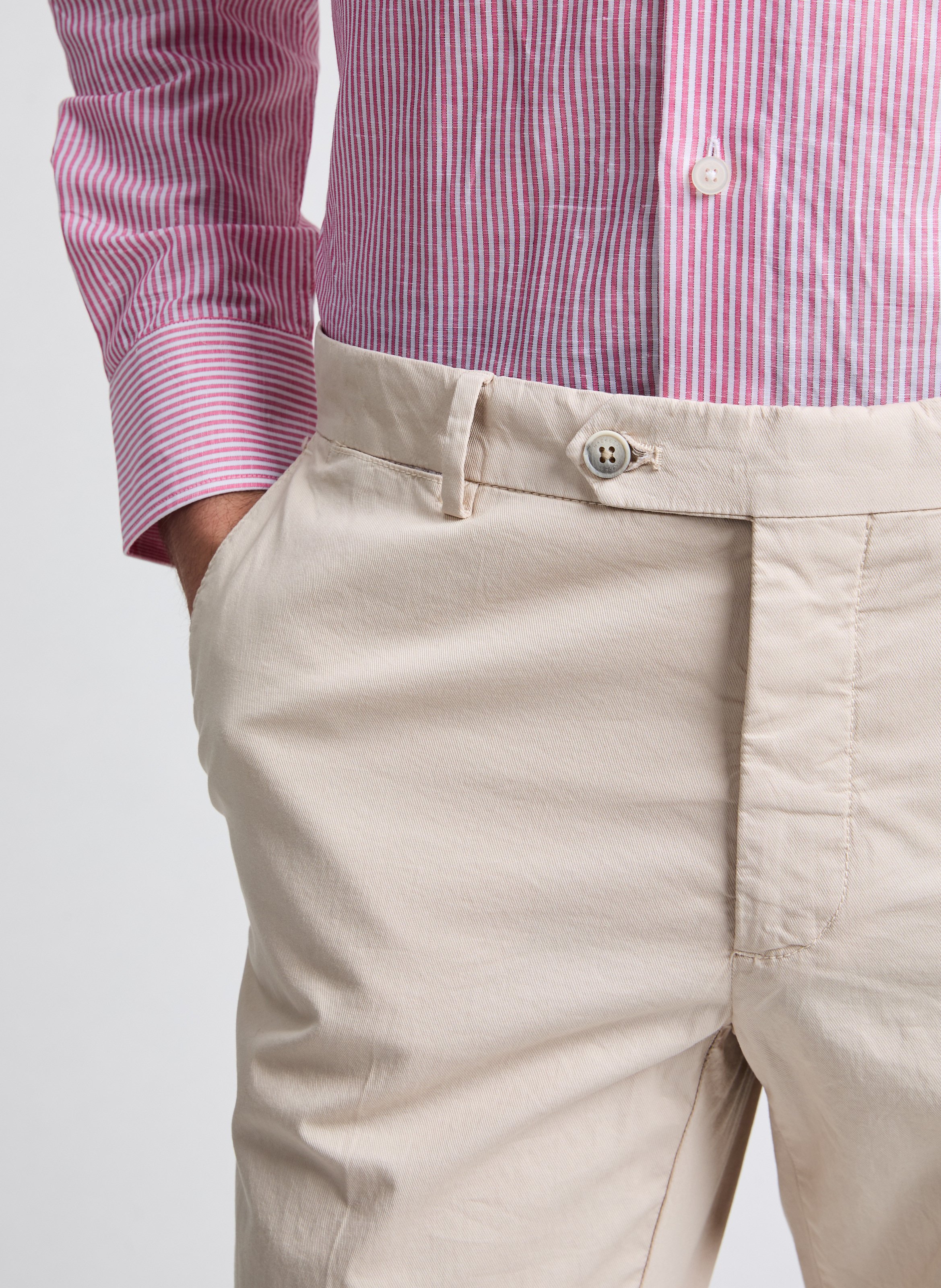 Pantalon chino slim en coton  HACKETT Beige