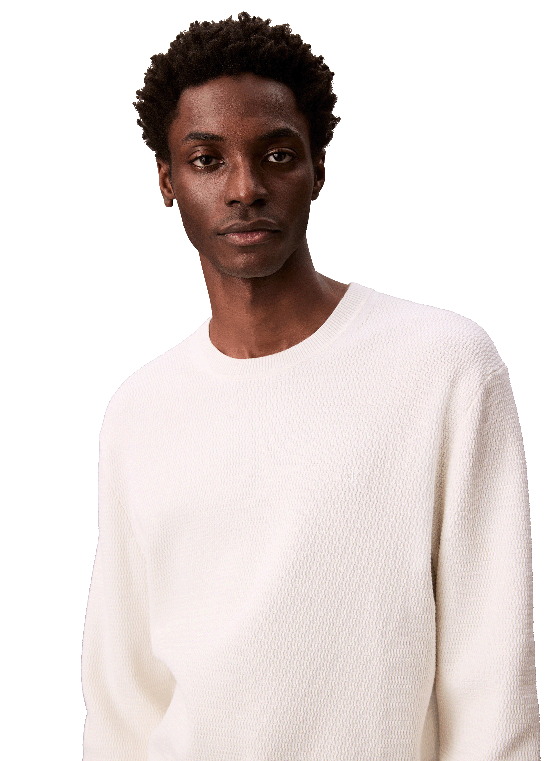 Pull en coton texturé CALVIN KLEIN Beige