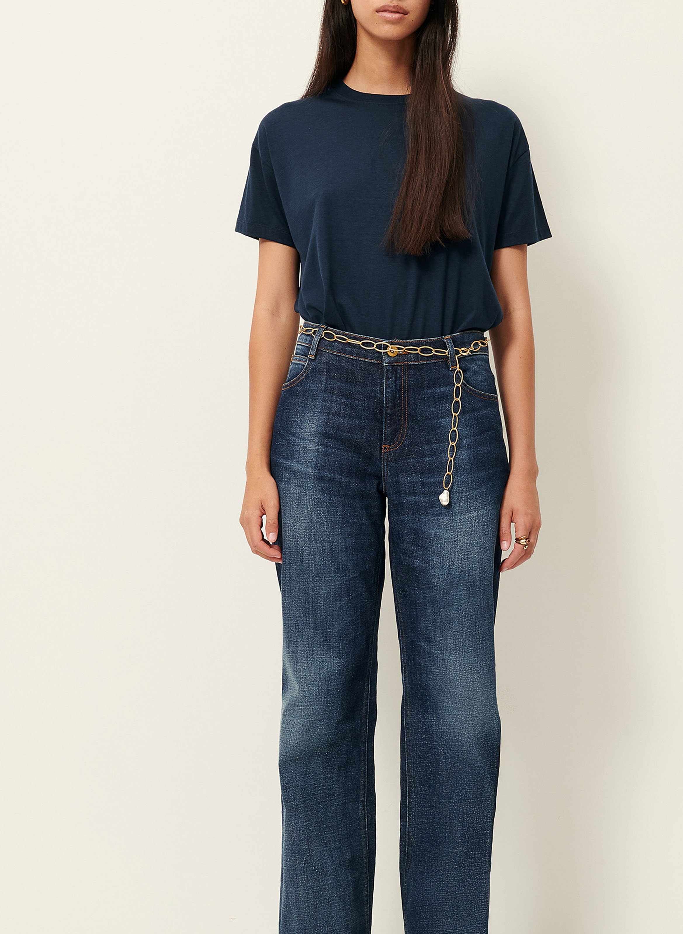 Tee-shirt oversize col rond too SESSUN Bleu