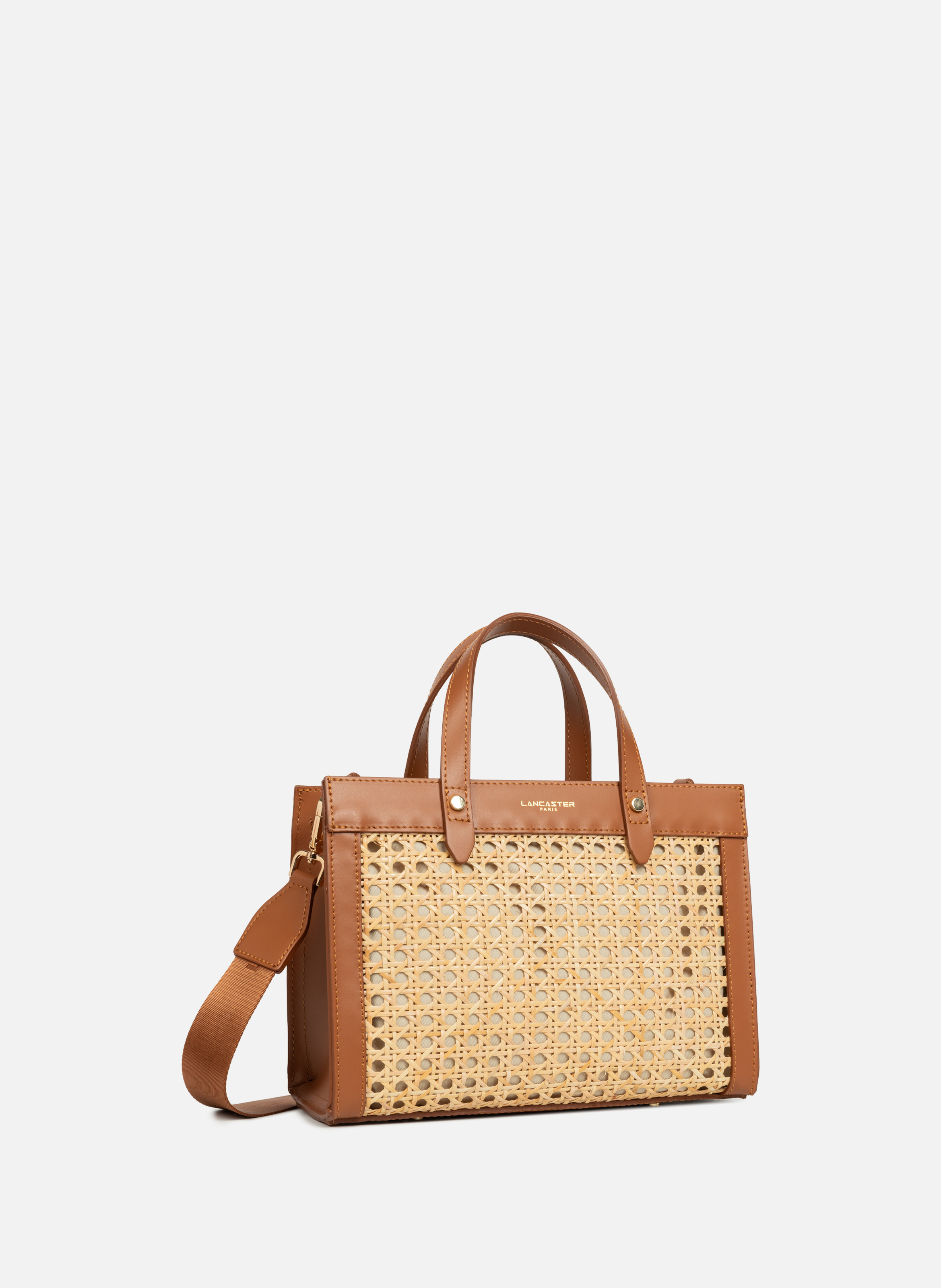 Small tote bag - Cannage Rotin LANCASTER Brown