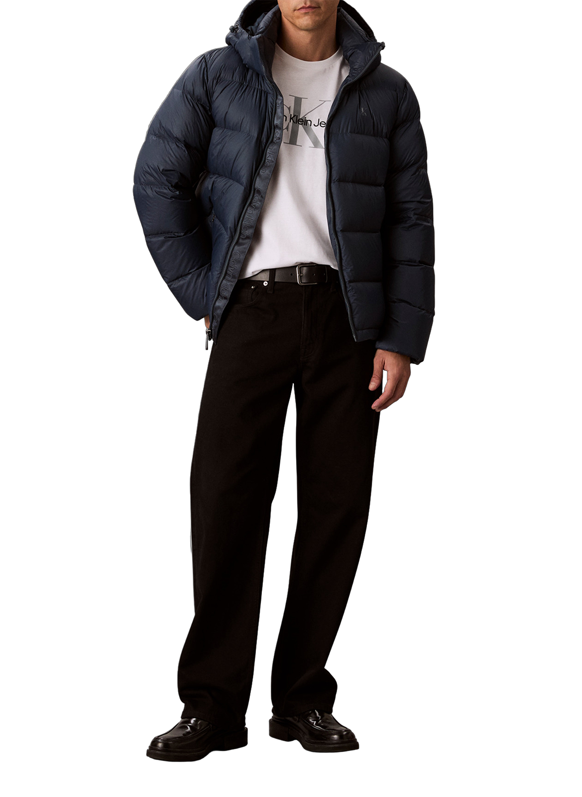 Down jacket with logo CALVIN KLEIN Blue