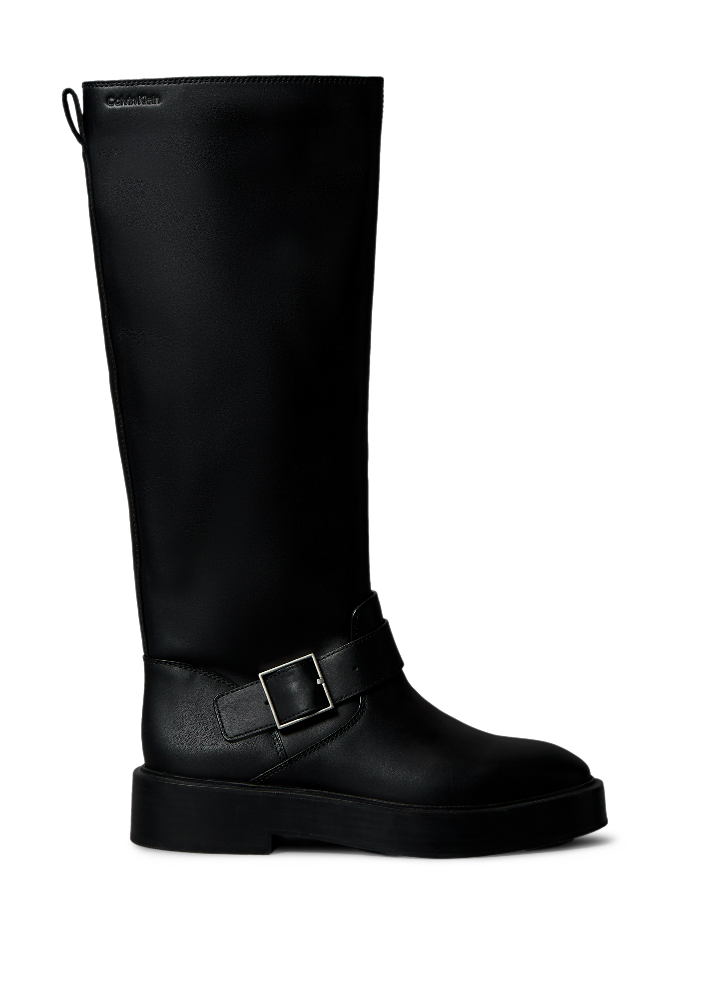 CALVIN KLEIN Bottines hautes en cuir de vache Black