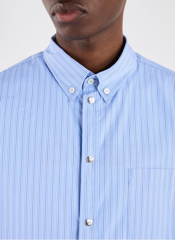 Chemise à rayures en coton | Bleu by MONCLER Chemise à rayures en coton Bleu