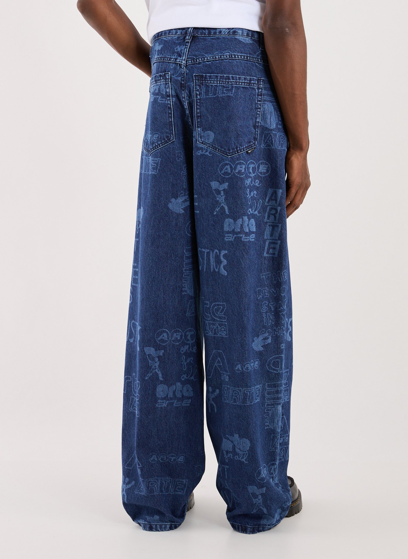 Straight printed cotton jeans ARTE ANTWERP Blue