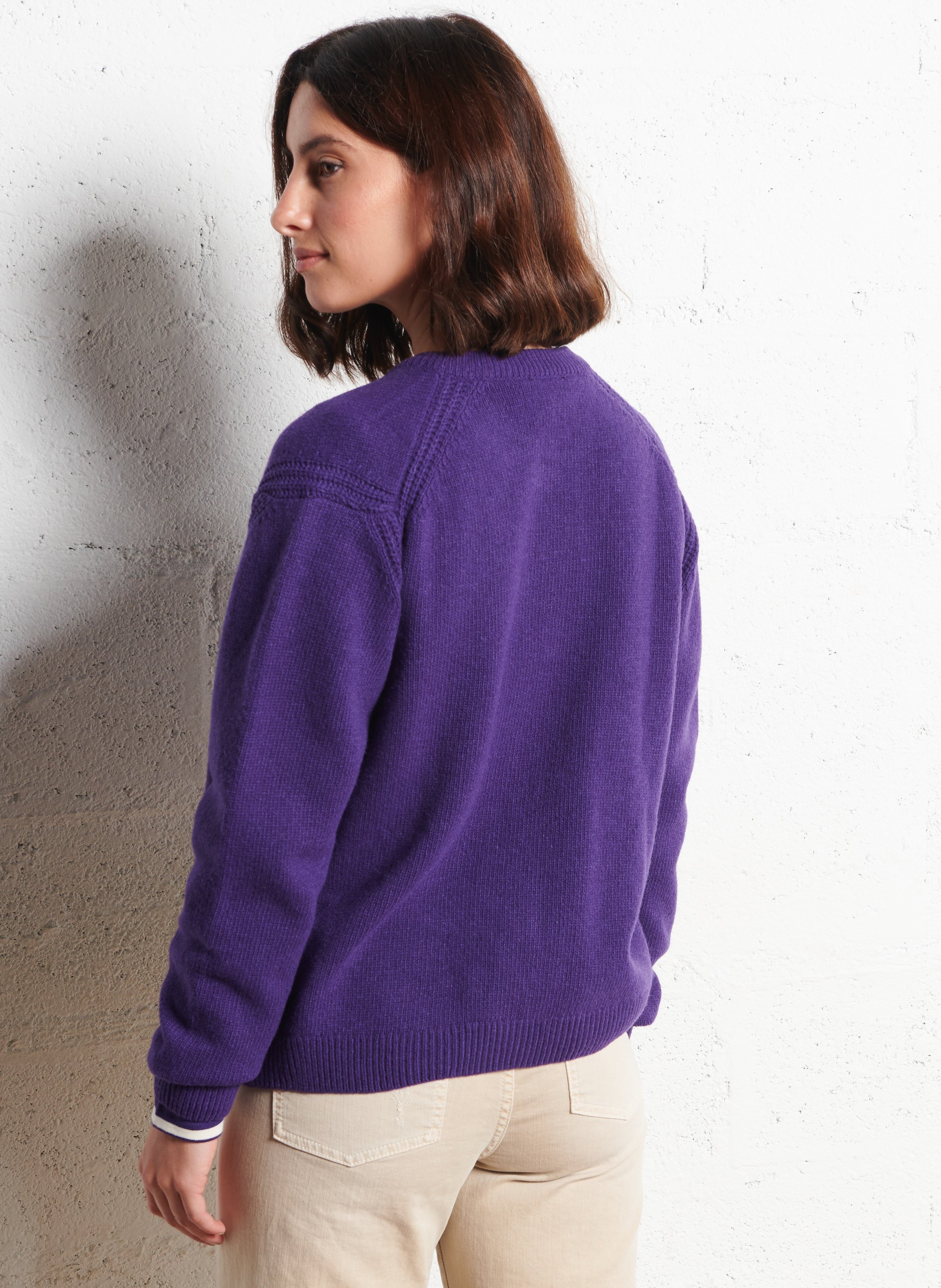 Gilet droit col rond en laine mélangée heritage ARMOR-LUX Bleu