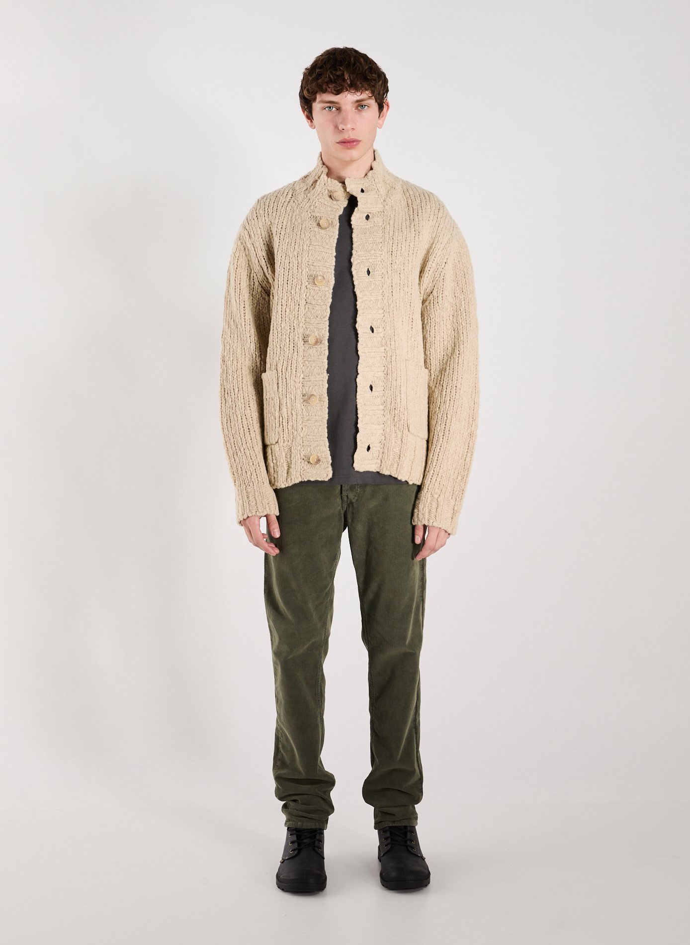 Cardigan tricoté en laine mélangée CLOSED Beige