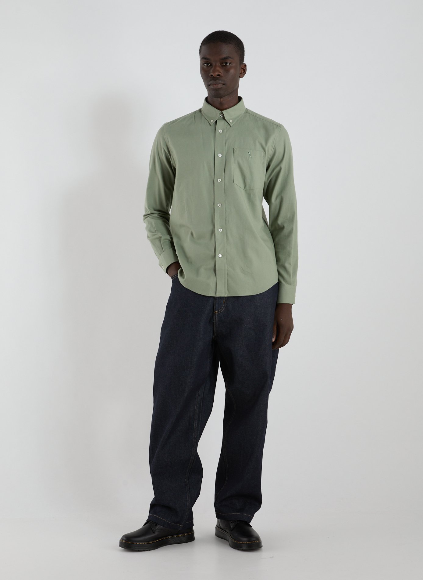 Chemise col américain en coton AIGLE Vert