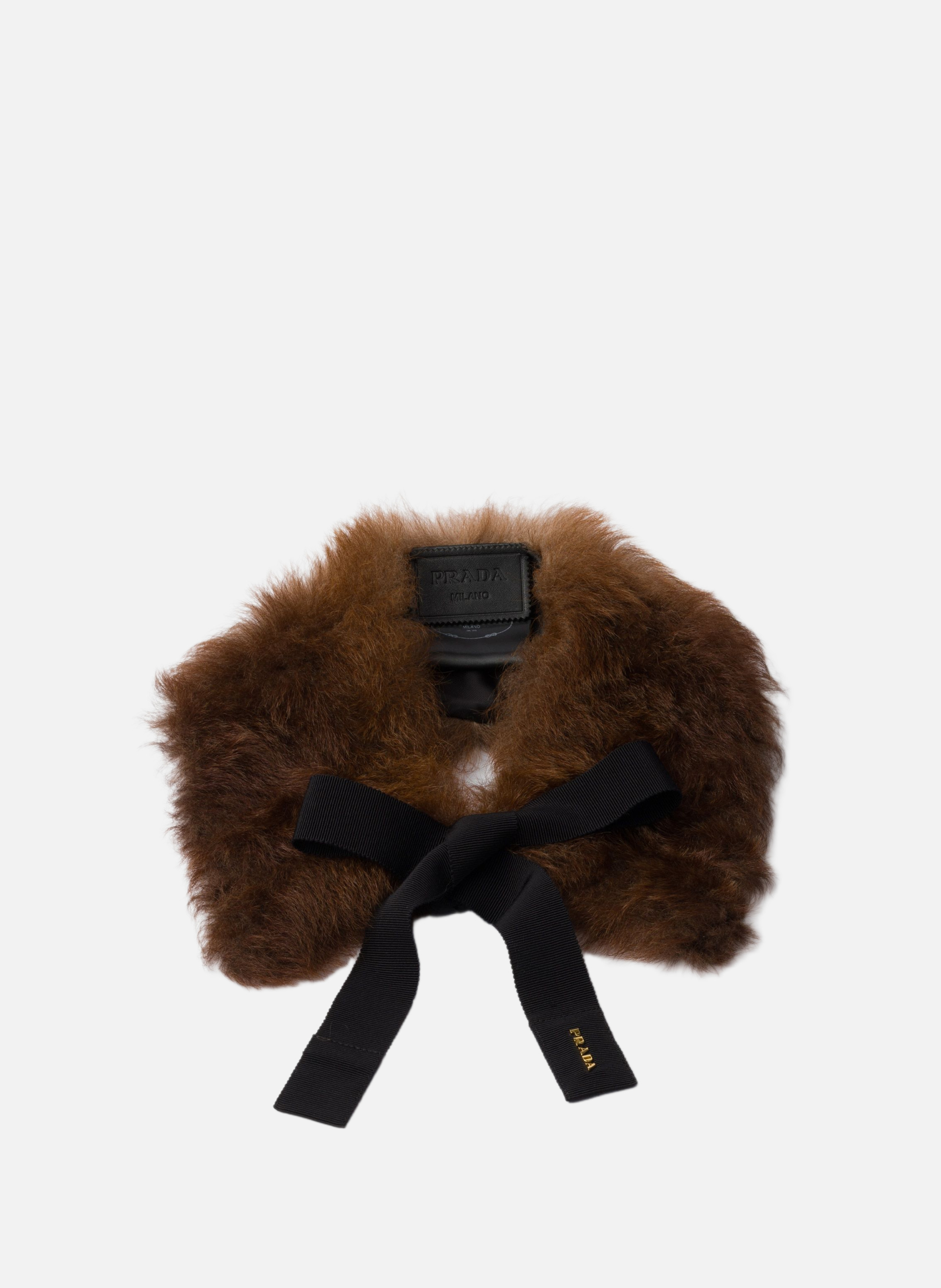 Col en peau de mouton PRADA Marron