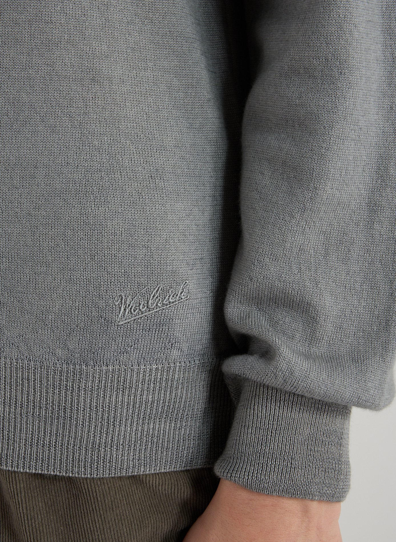 Pull col rond en laine WOOLRICH Gris