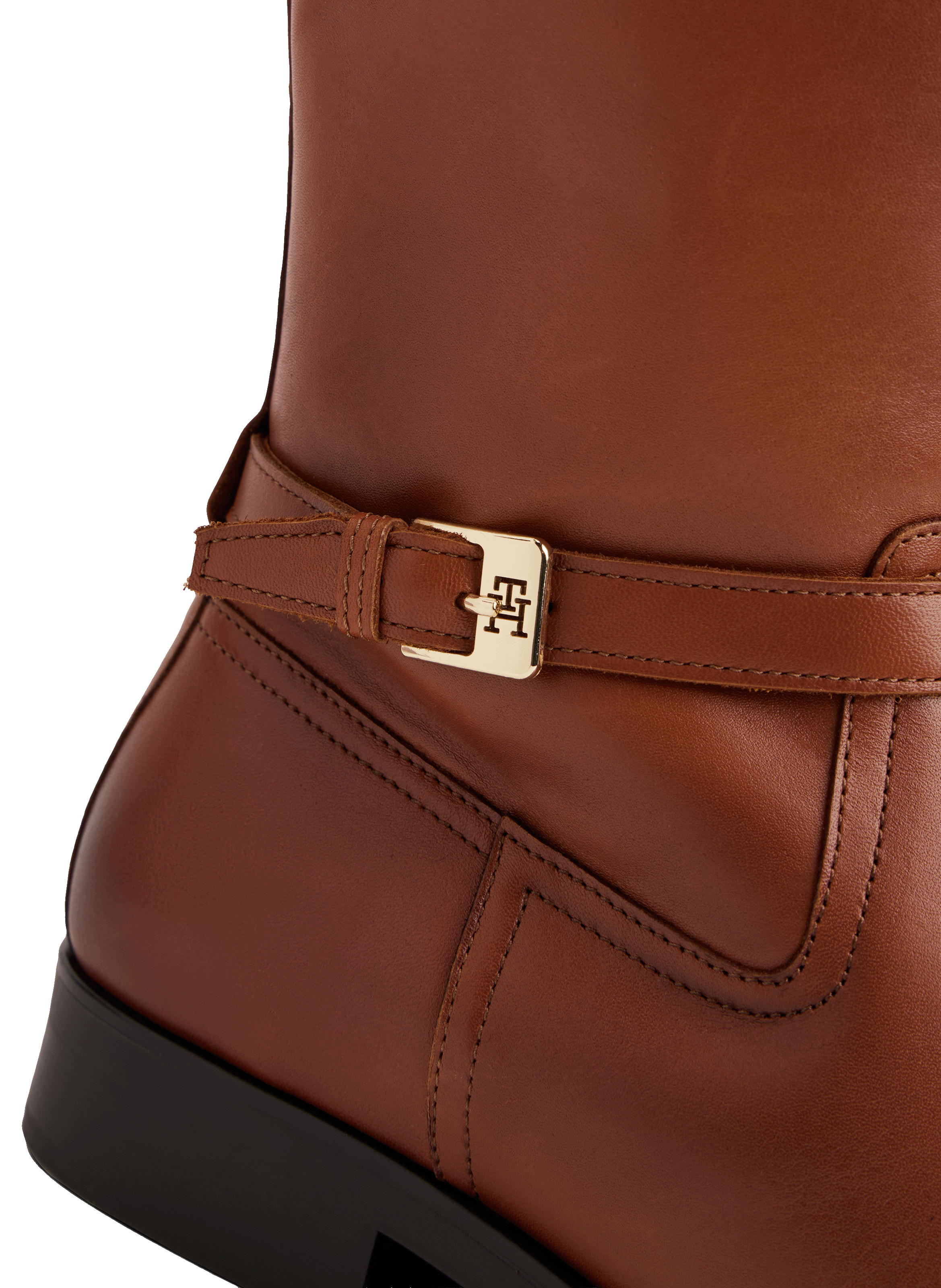 Zippered leather boots TOMMY HILFIGER Brown