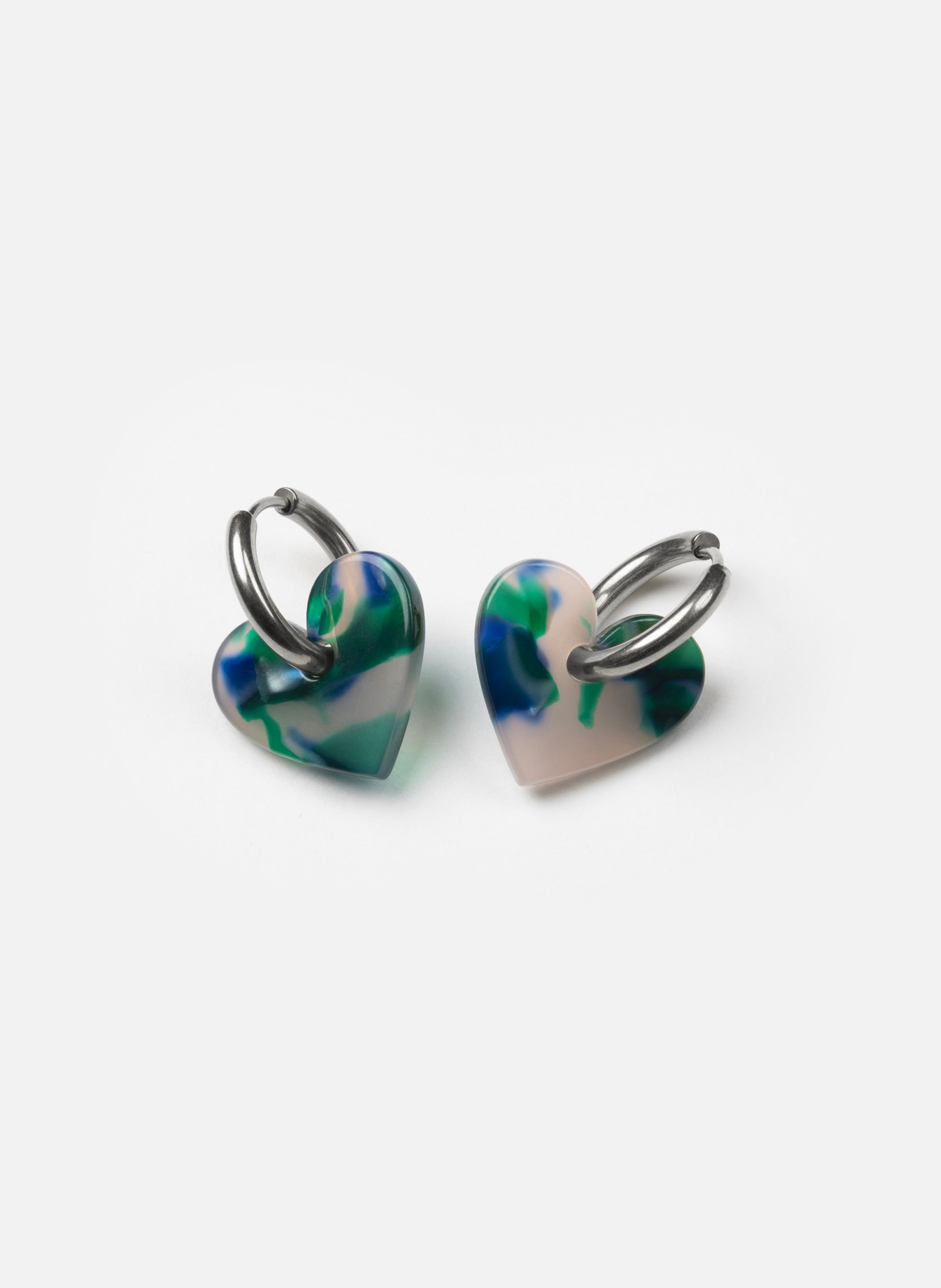 Boucles d'oreilles lova lova avec anneaux en acier inoxydable argenté KURAGE GINZA Bleu
