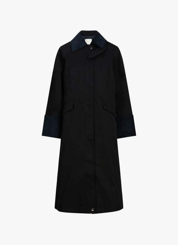 Jacket with classic collar in blended cotton | Black by OOF WEAR Jacket with classic collar in blended cotton Black