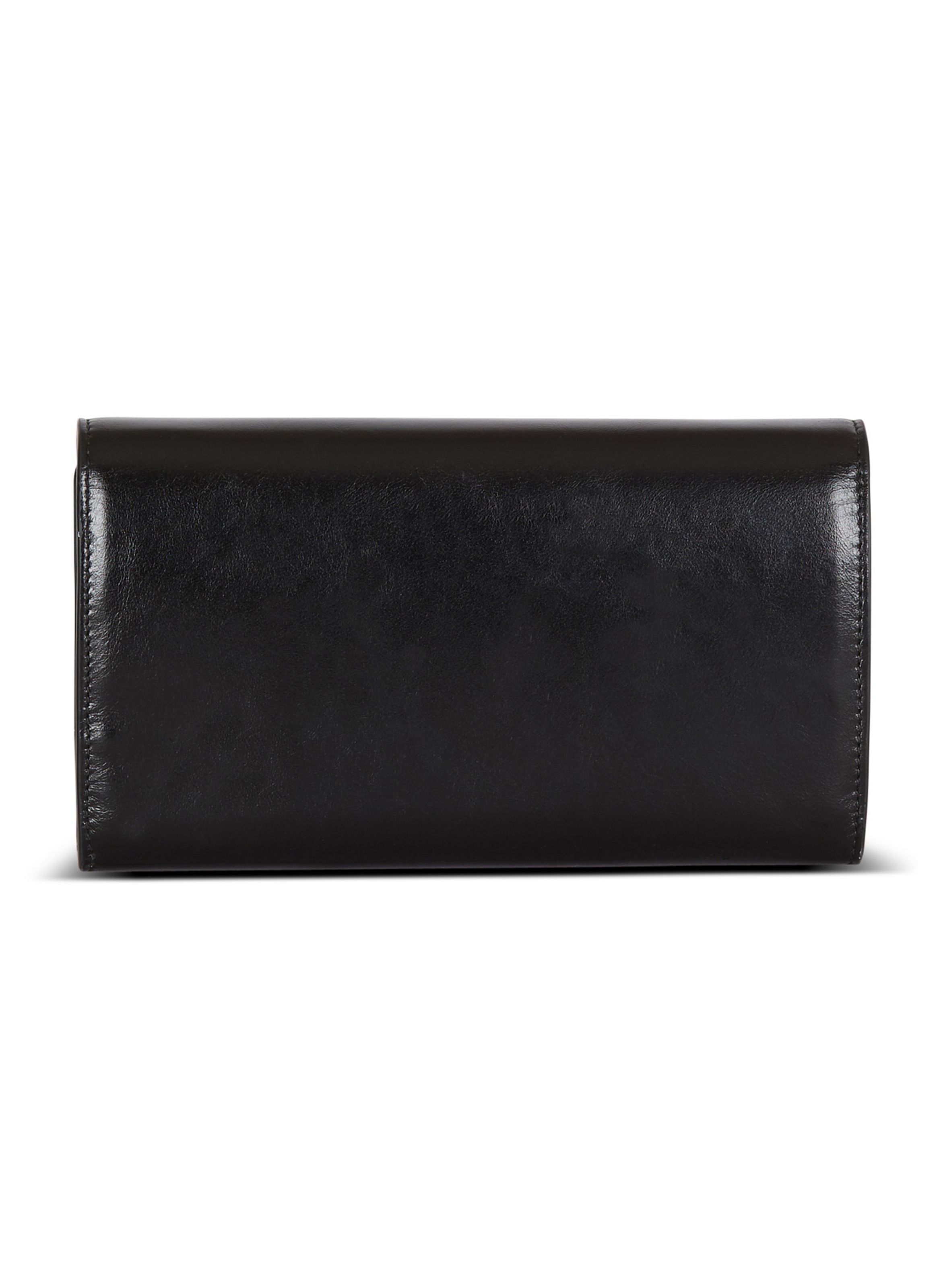 Portefeuille shuffle à chaîne en cuir de veau BALMAIN Noir