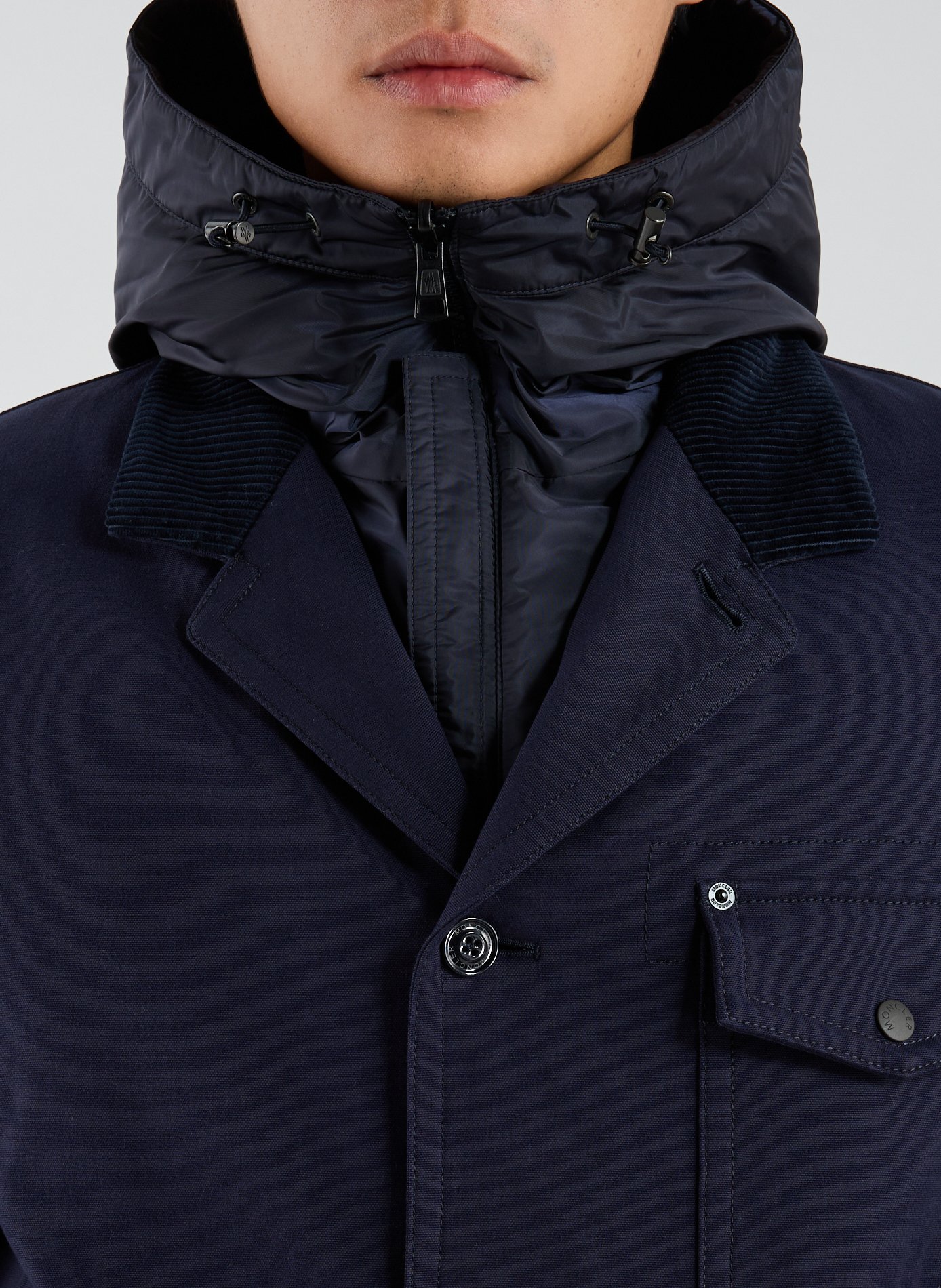 Reversible cotton-blend jacket MONCLER Blue