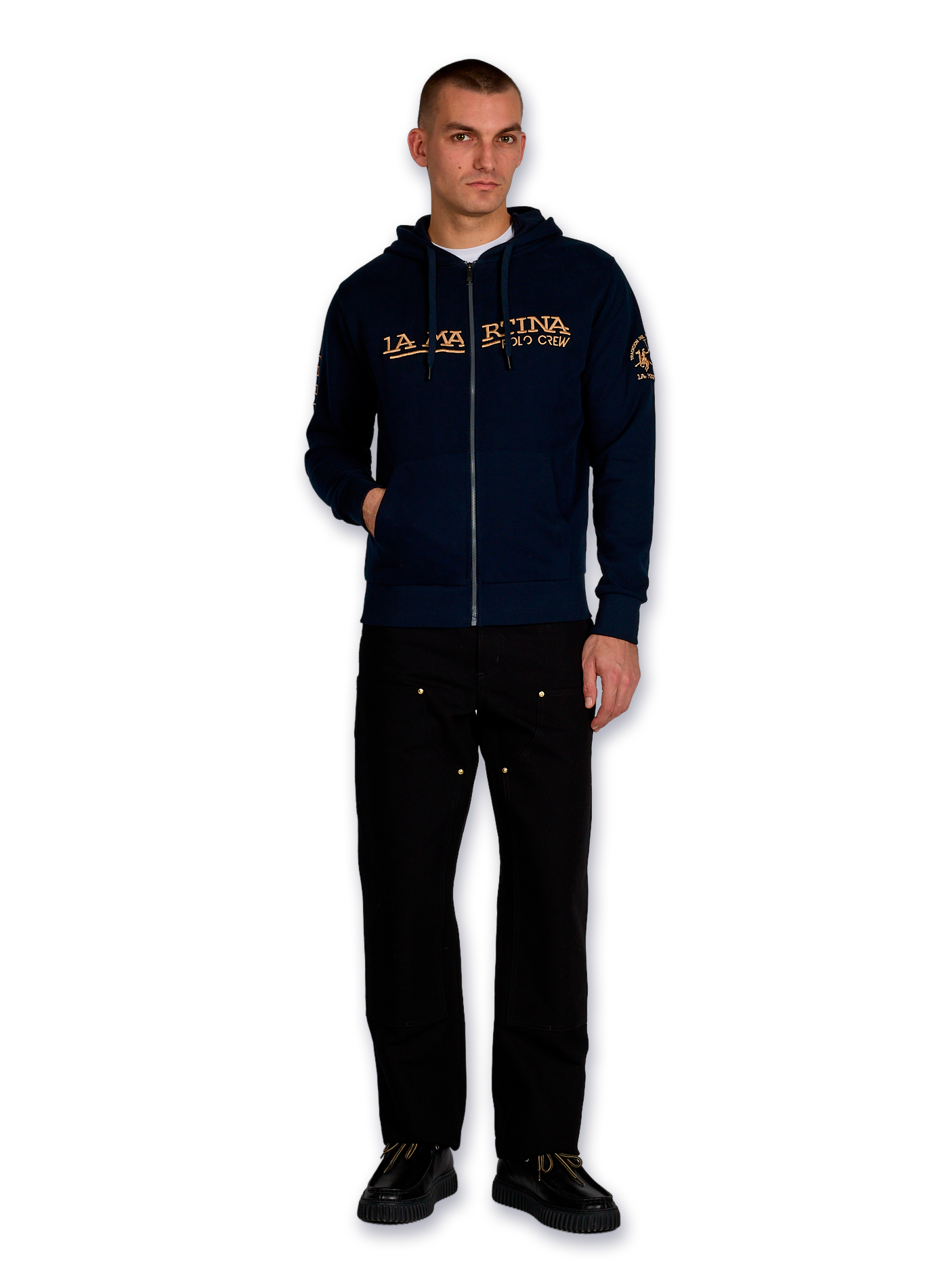 Hoodie à glissière en coton  LA MARTINA Bleu