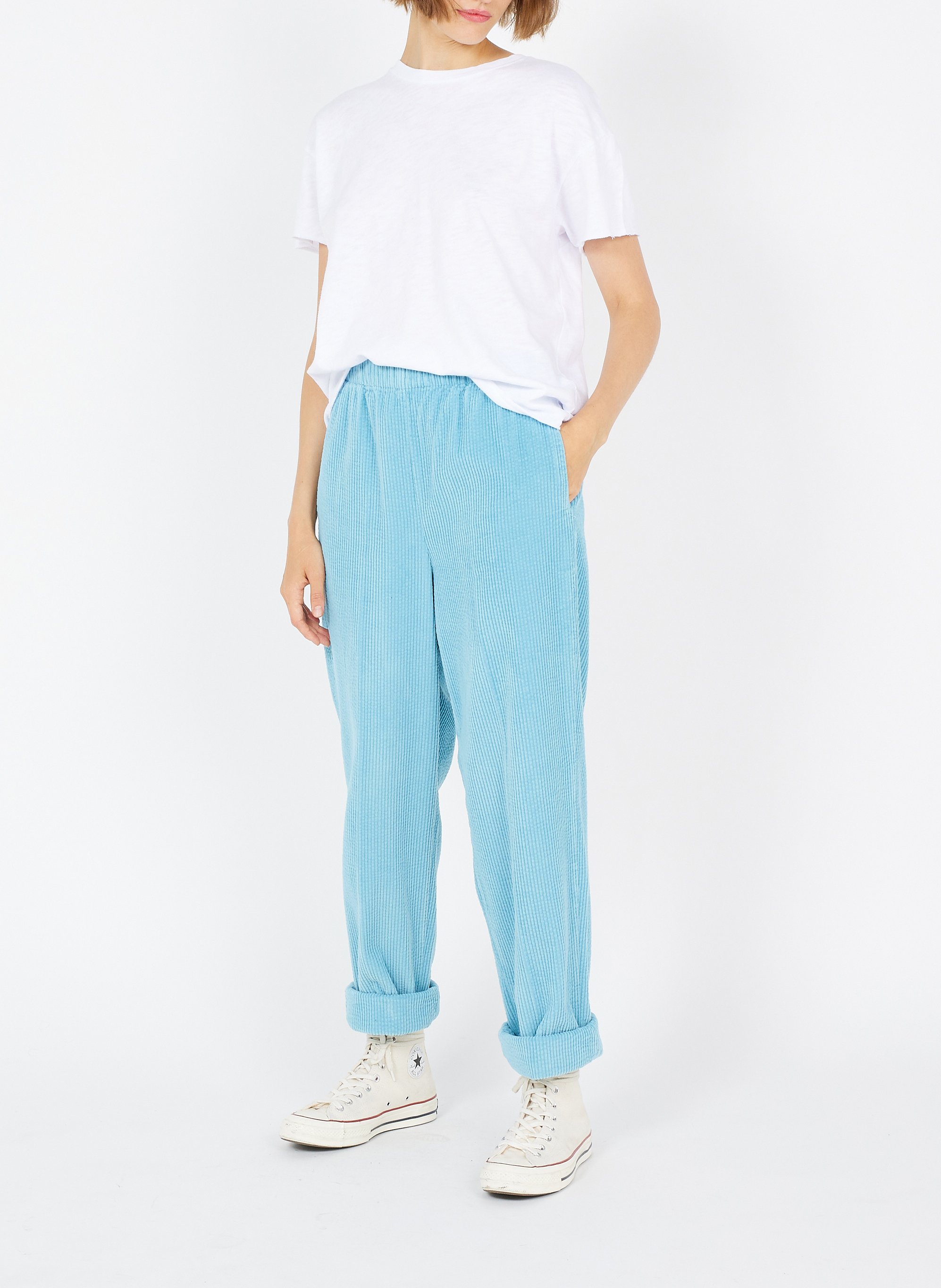 Tee-shirt droit à col rond en coton sonoma AMERICAN VINTAGE Blanc