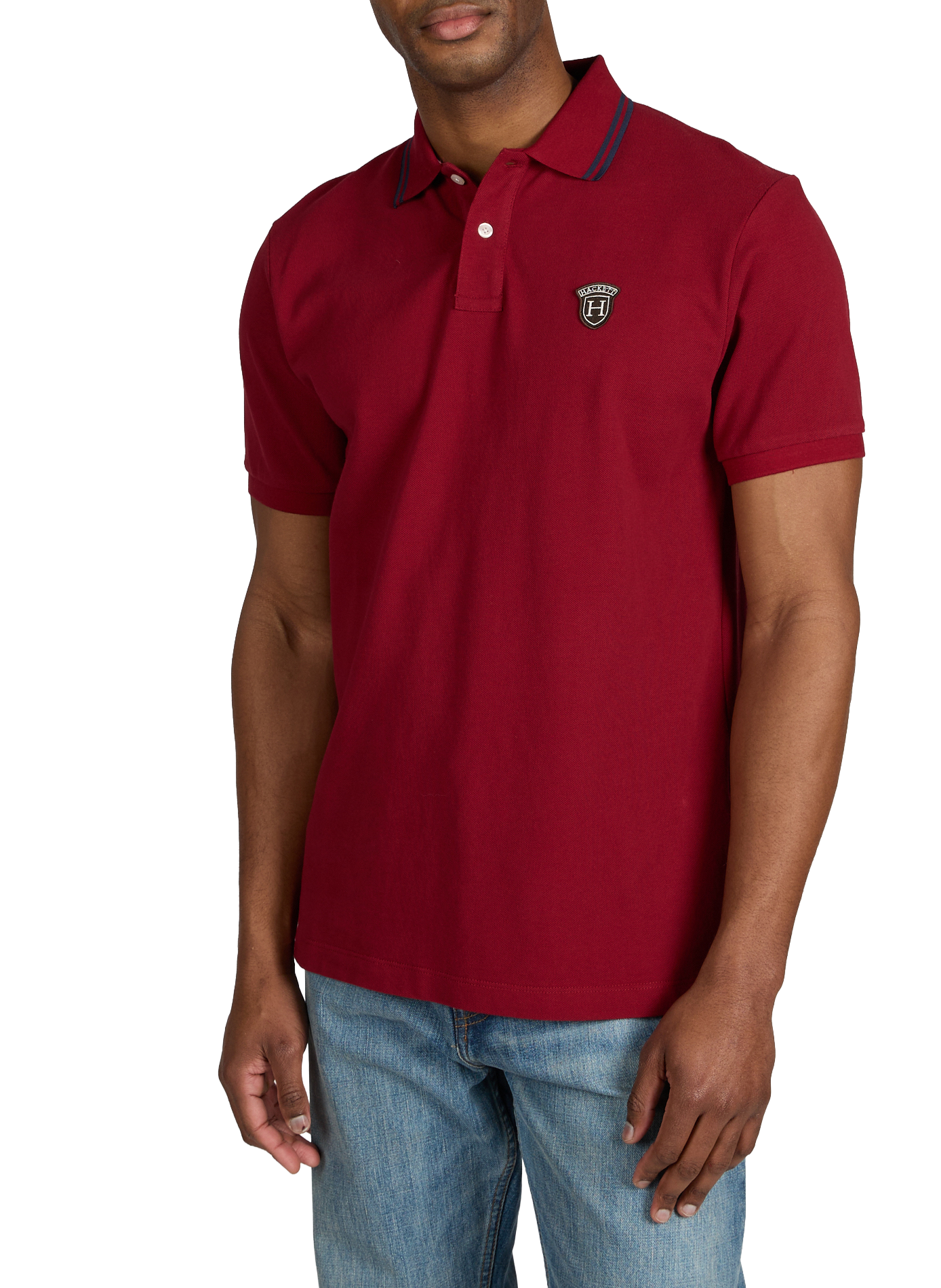 Polo à manches courtes en coton HACKETT Rouge