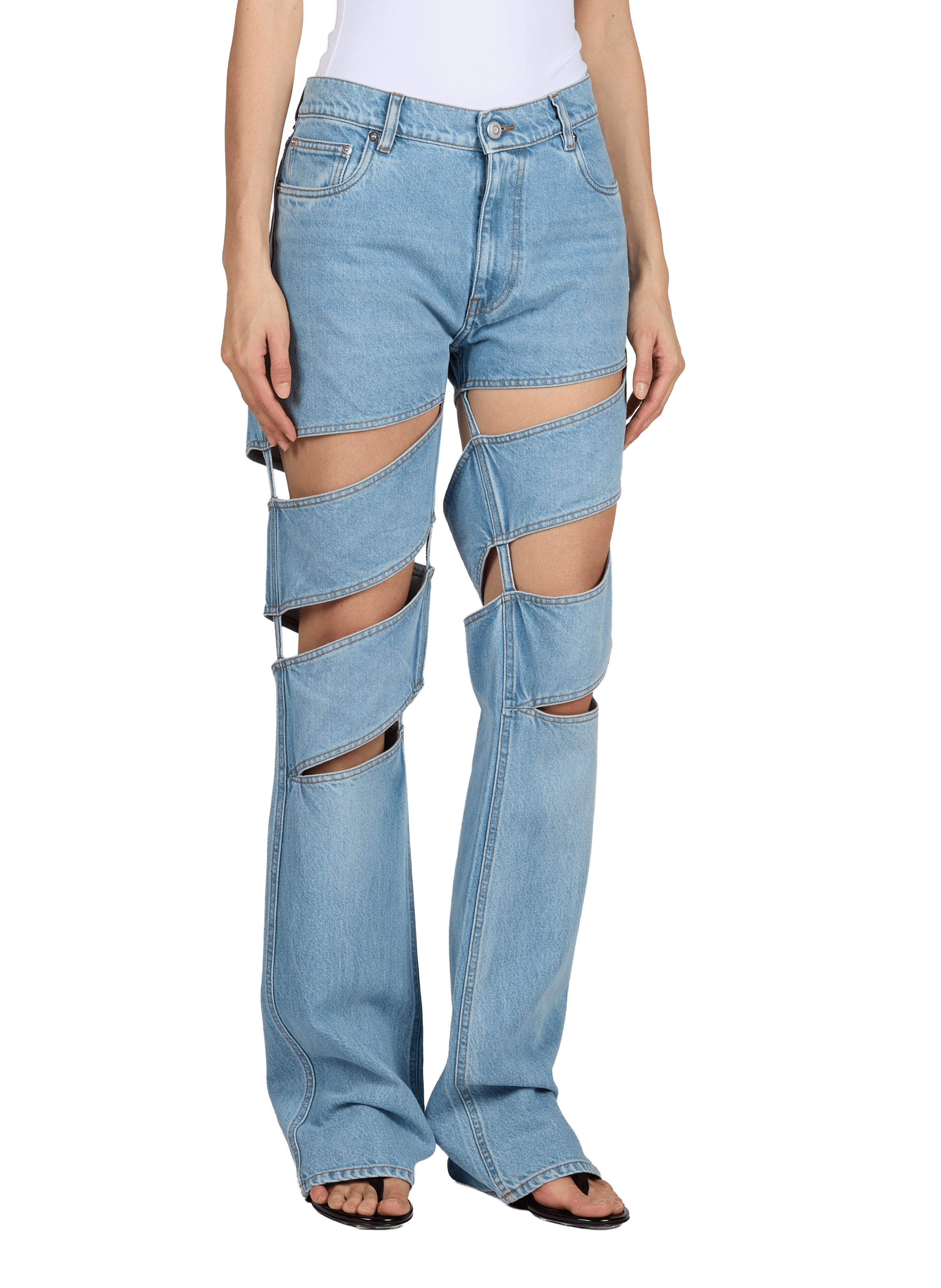 Jean à trous en coton COPERNI Bleu