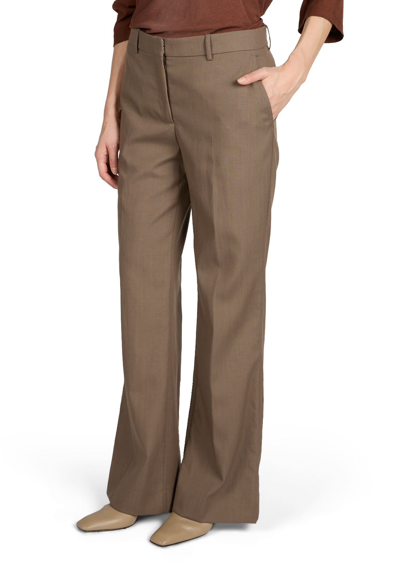 Pantalon Pekko Canvas Wo Suit en laine mélangée ACNE STUDIOS Kaki