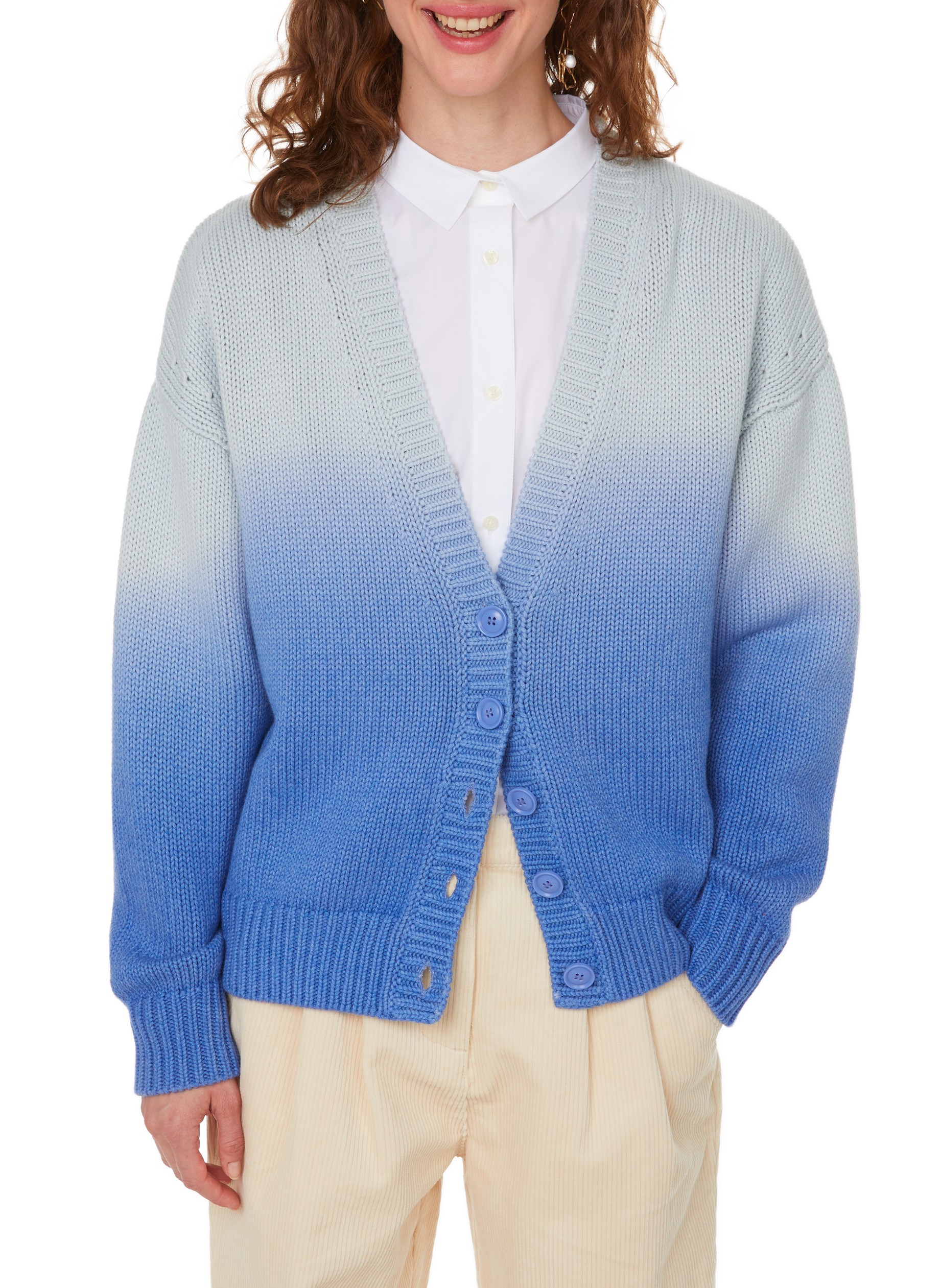 Wool and cotton cardigan  ETRE CECILE Blue