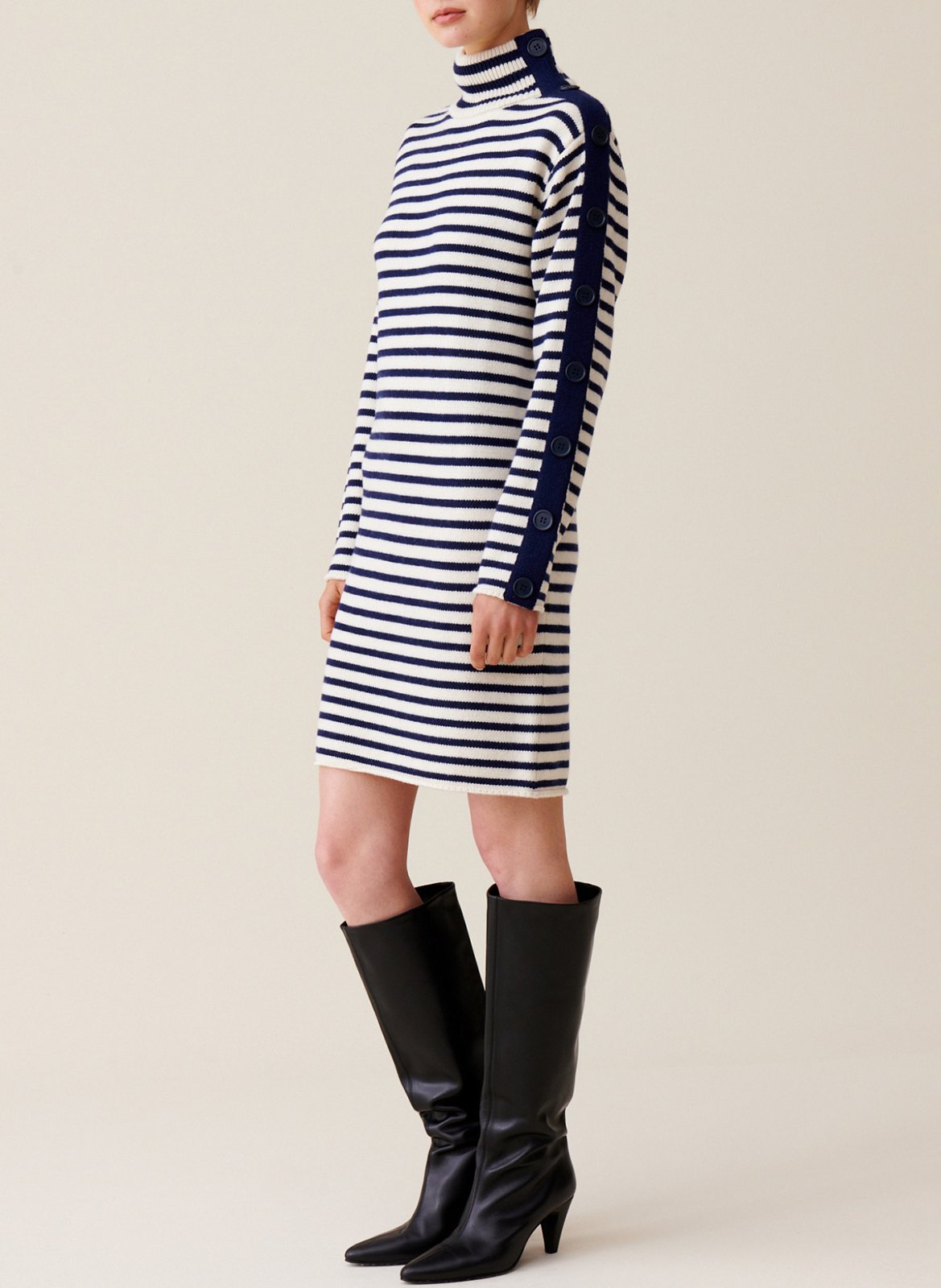 Robe marinière  en maille boutonnée CLAUDIE PIERLOT Multicolore