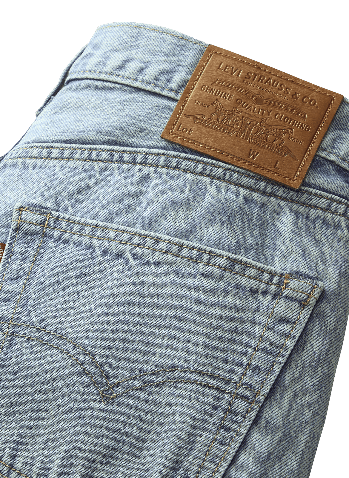 Bermuda droit en denim de coton LEVI'S Bleu