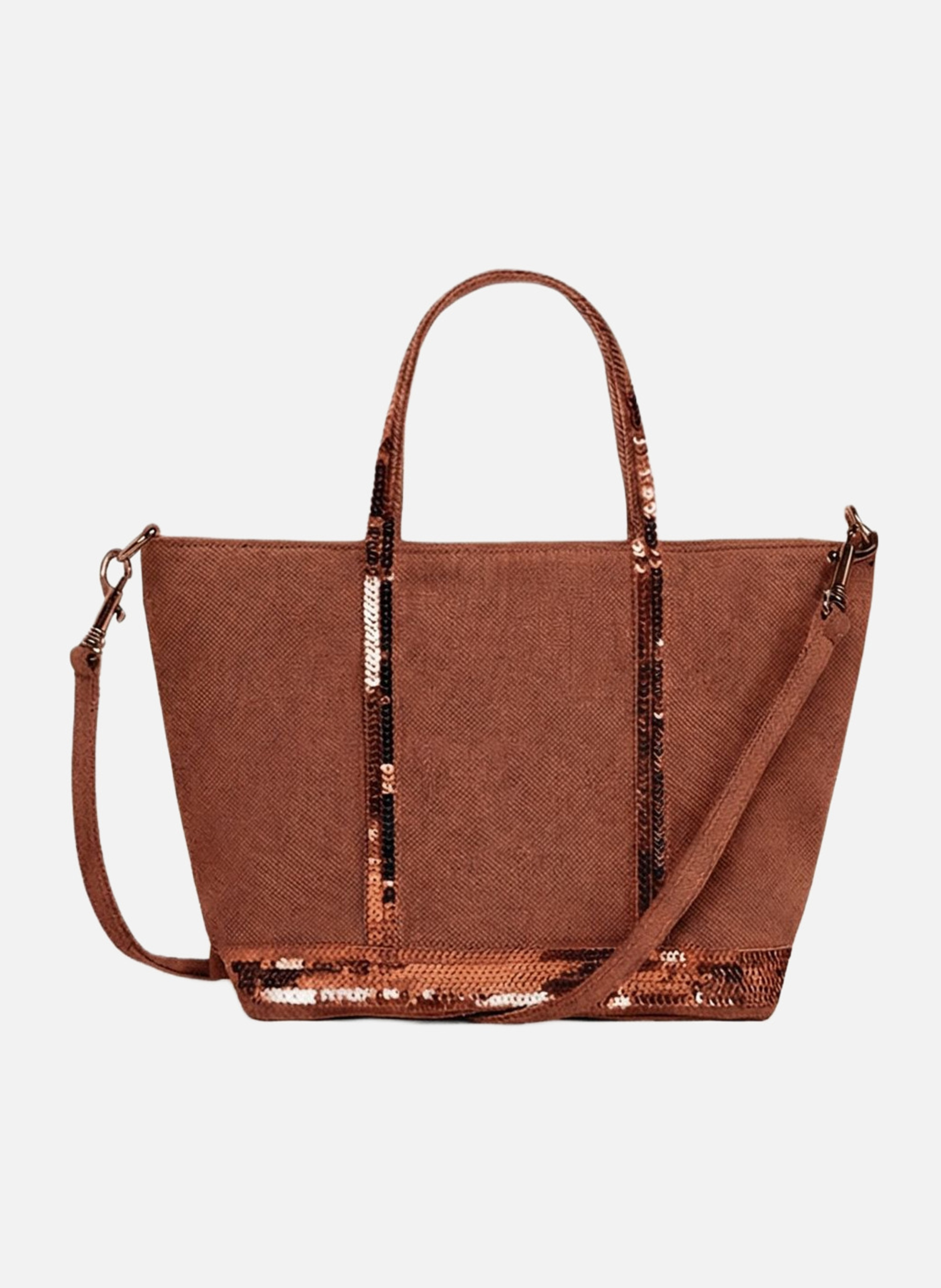 Cabas xs zippé en lin VANESSA BRUNO Orange