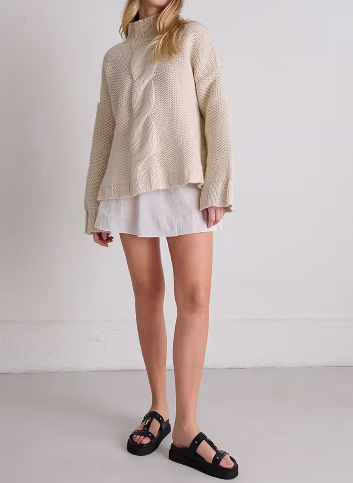 Sandales plates en cuir lisse luana JONAK Noir