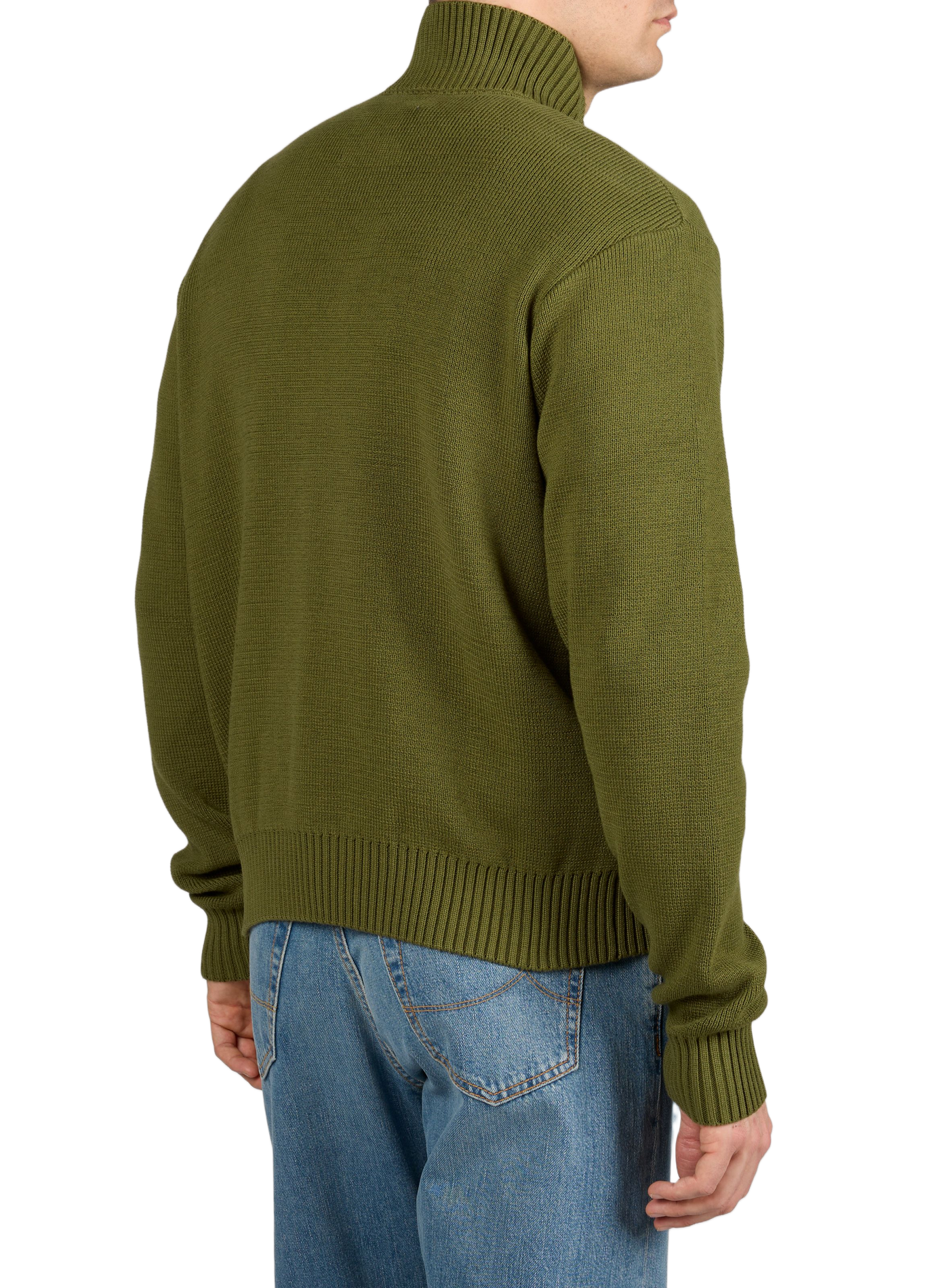 Pull zippé à col montant en coton ARTE ANTWERP Kaki