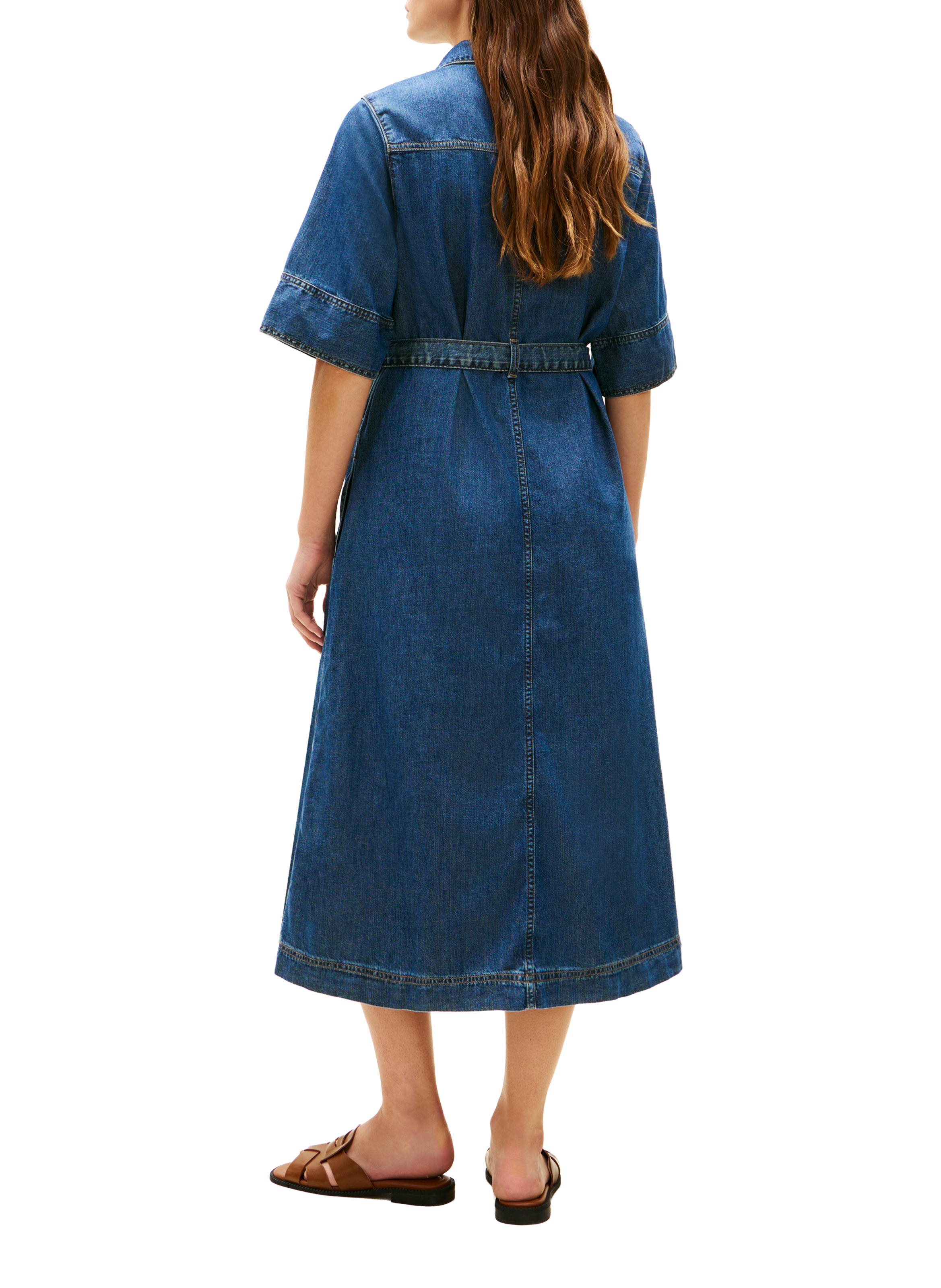 Midi-Jeanskleid aus Baumwolle TOMMY HILFIGER Blau