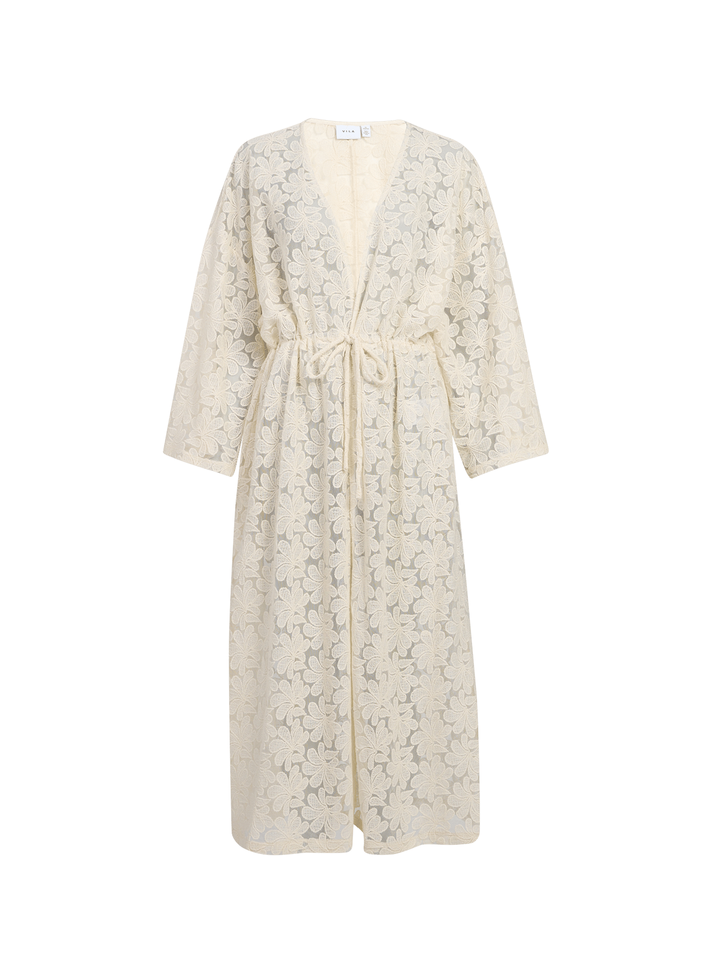 Robe de plage Viodetti en dentelle en coton mélangé VILA Beige