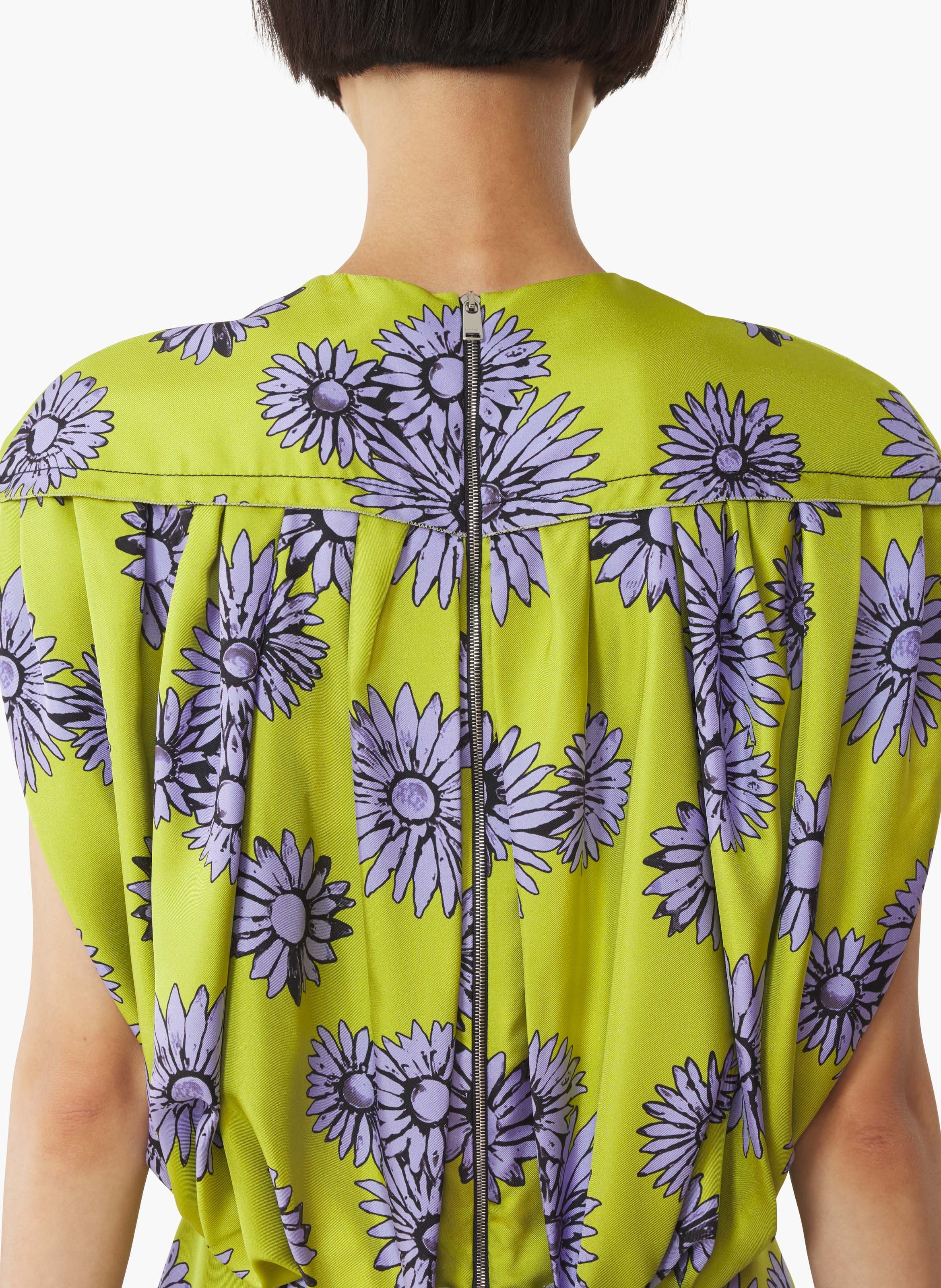 Robe midi en soie imprimée LANVIN Vert