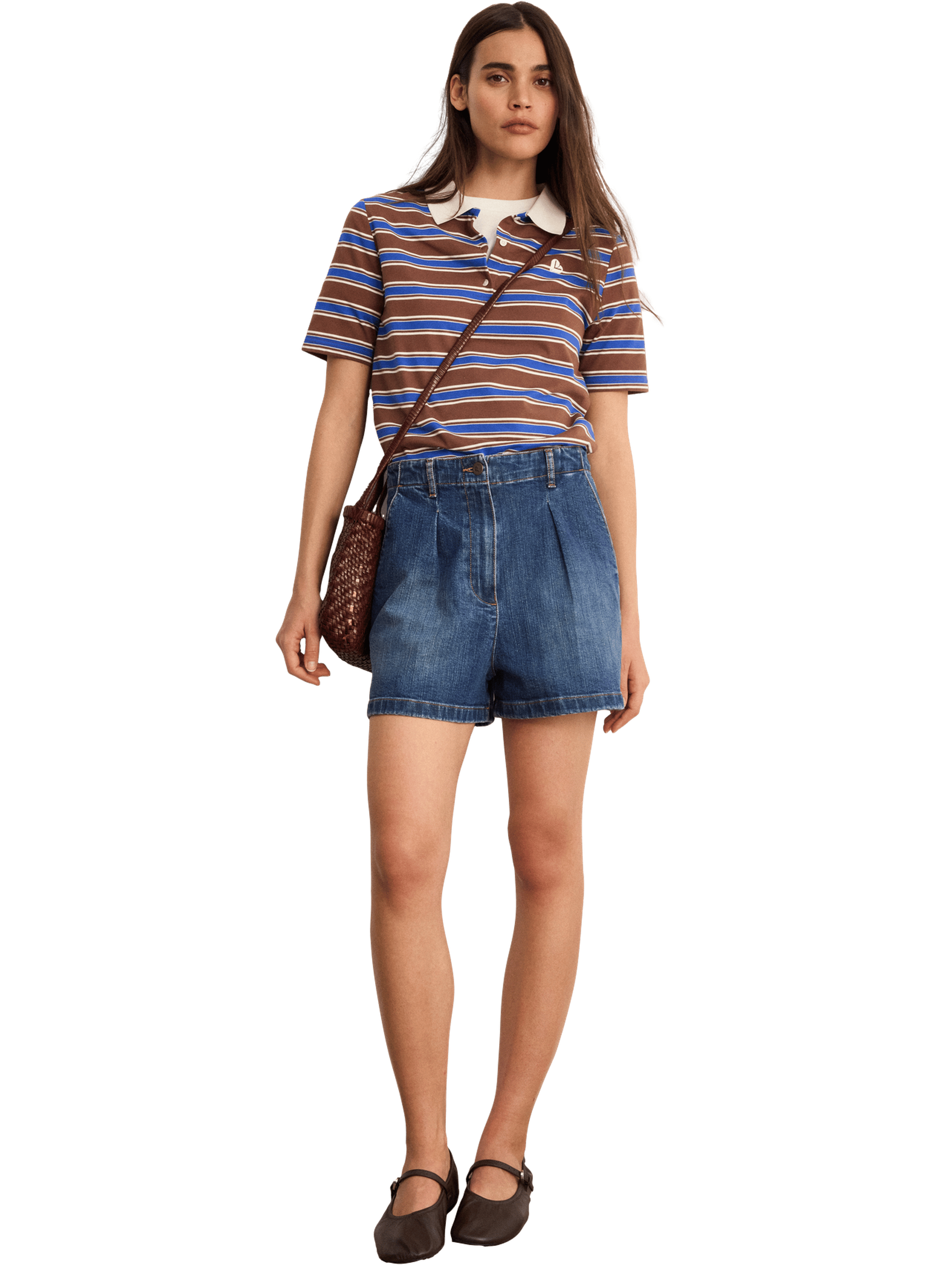 Short en denim brut à pinces - blake Bleu