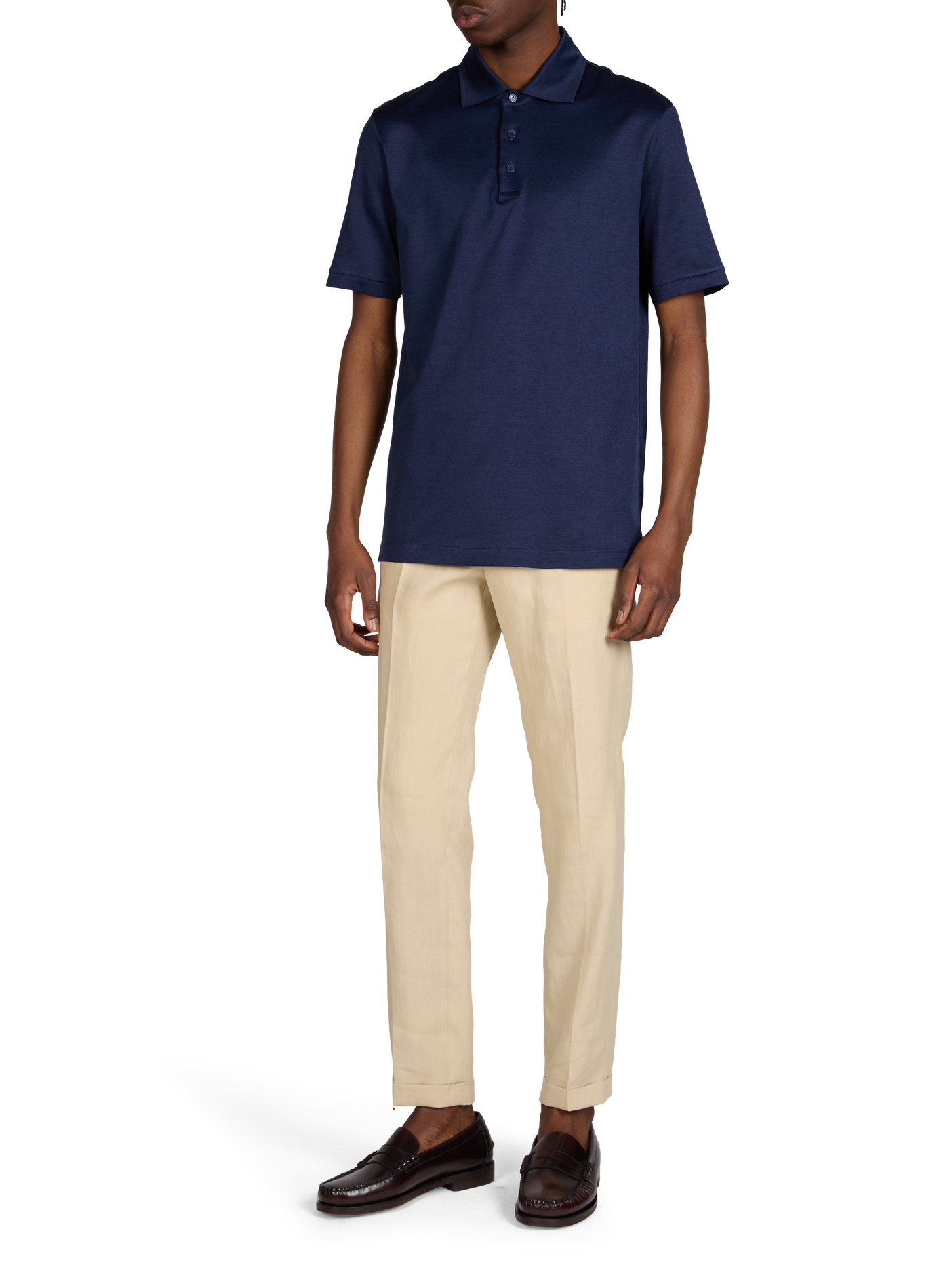 Short sleeve cotton polo shirt ETON Blue