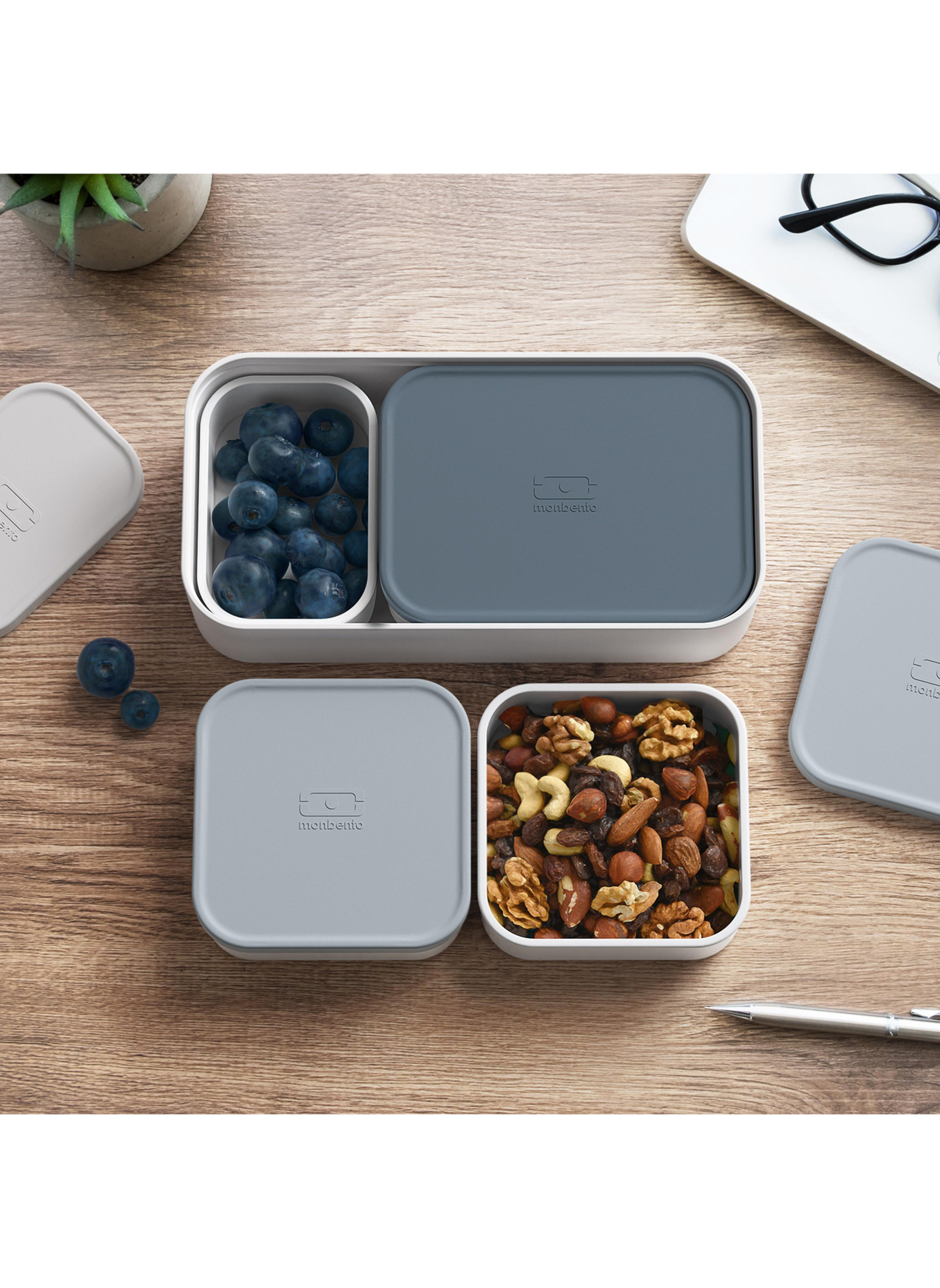 Set de 4 boîtes MB MONBENTO Gris
