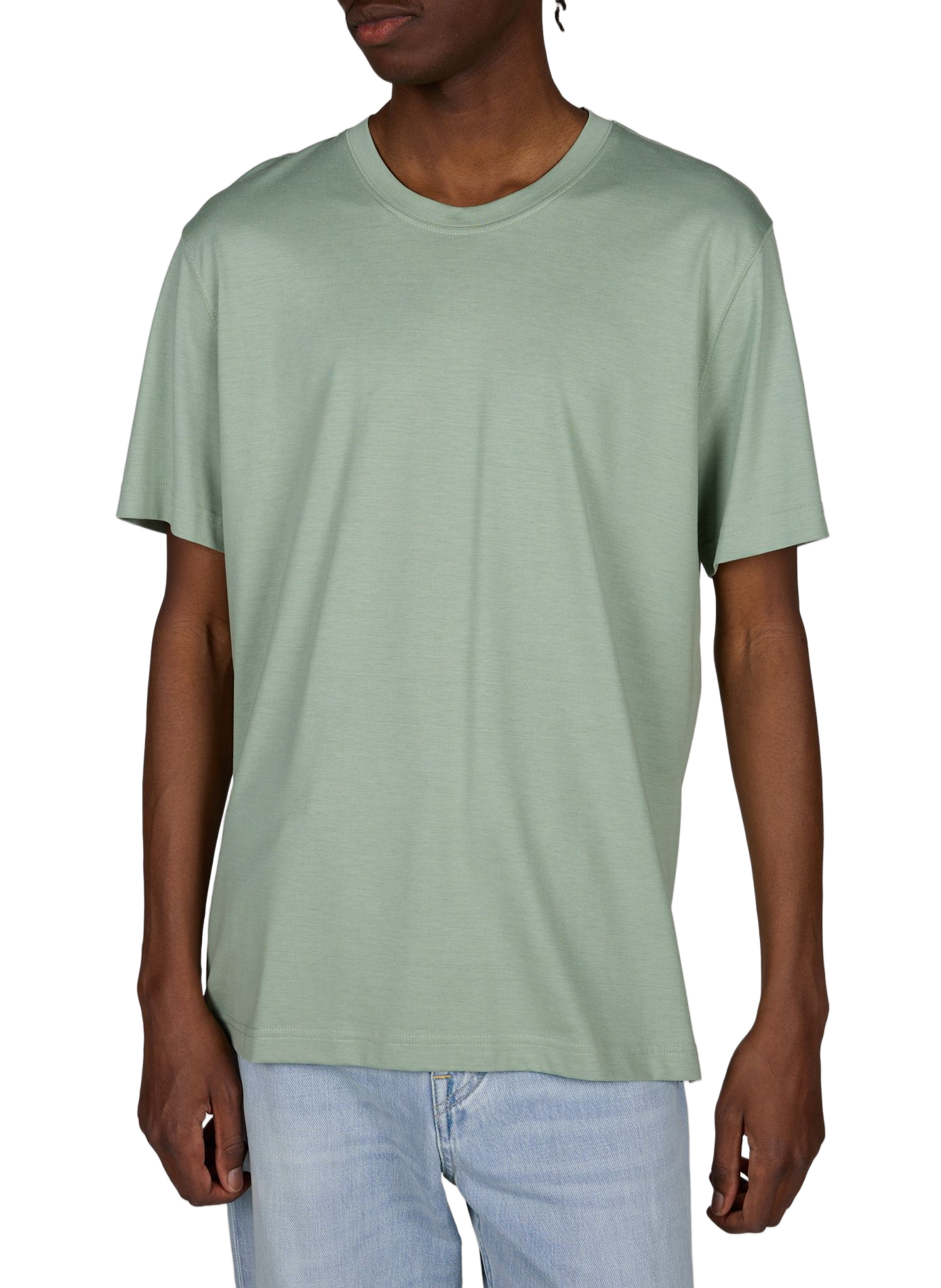 Solid straight-cut T-shirt ETON Green