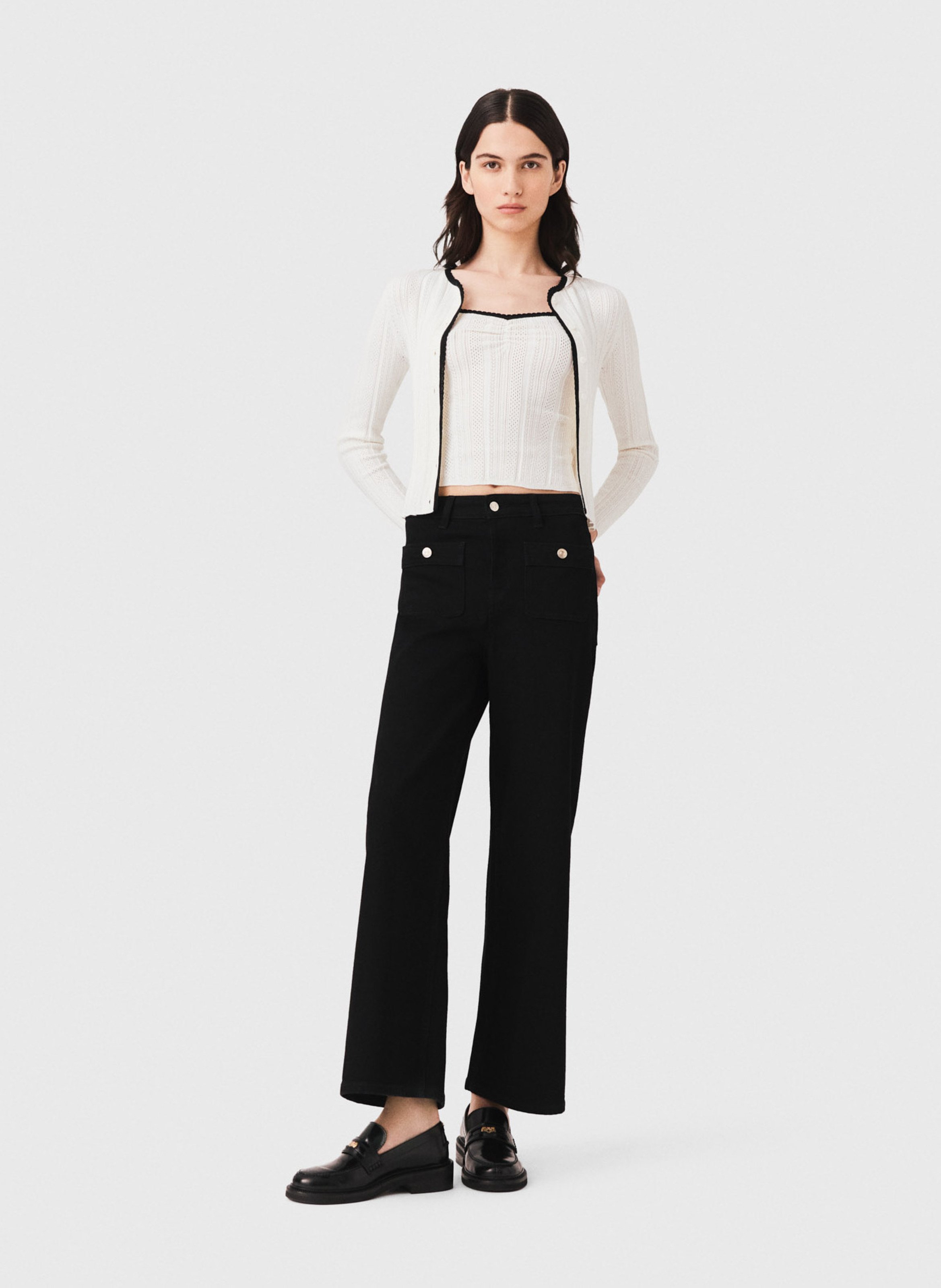 Gilet 2 en 1 uni en coton mélangé MAJE Blanc
