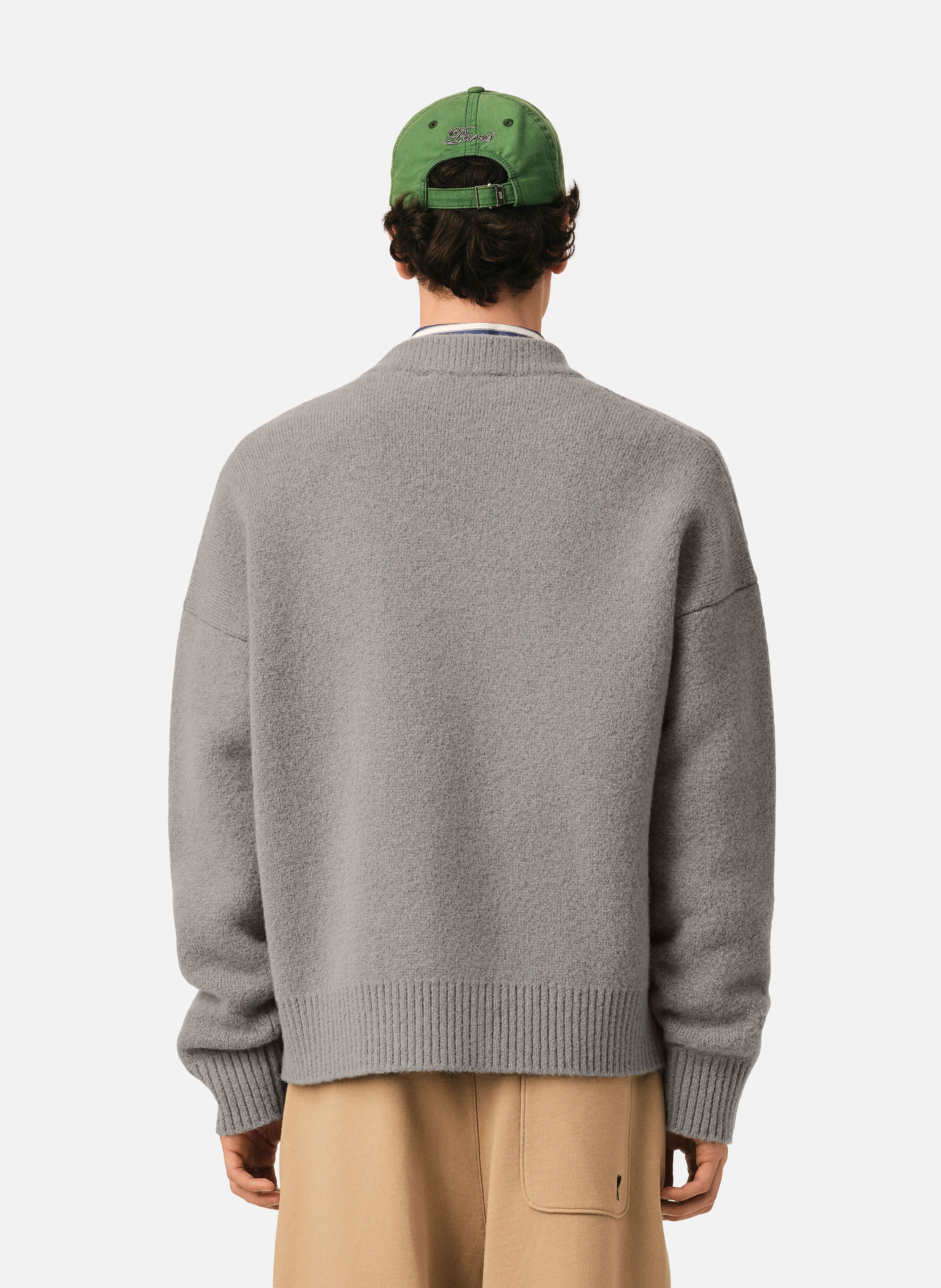 Cardigan unisexe en alpaga ami de coeur AMI PARIS Gris