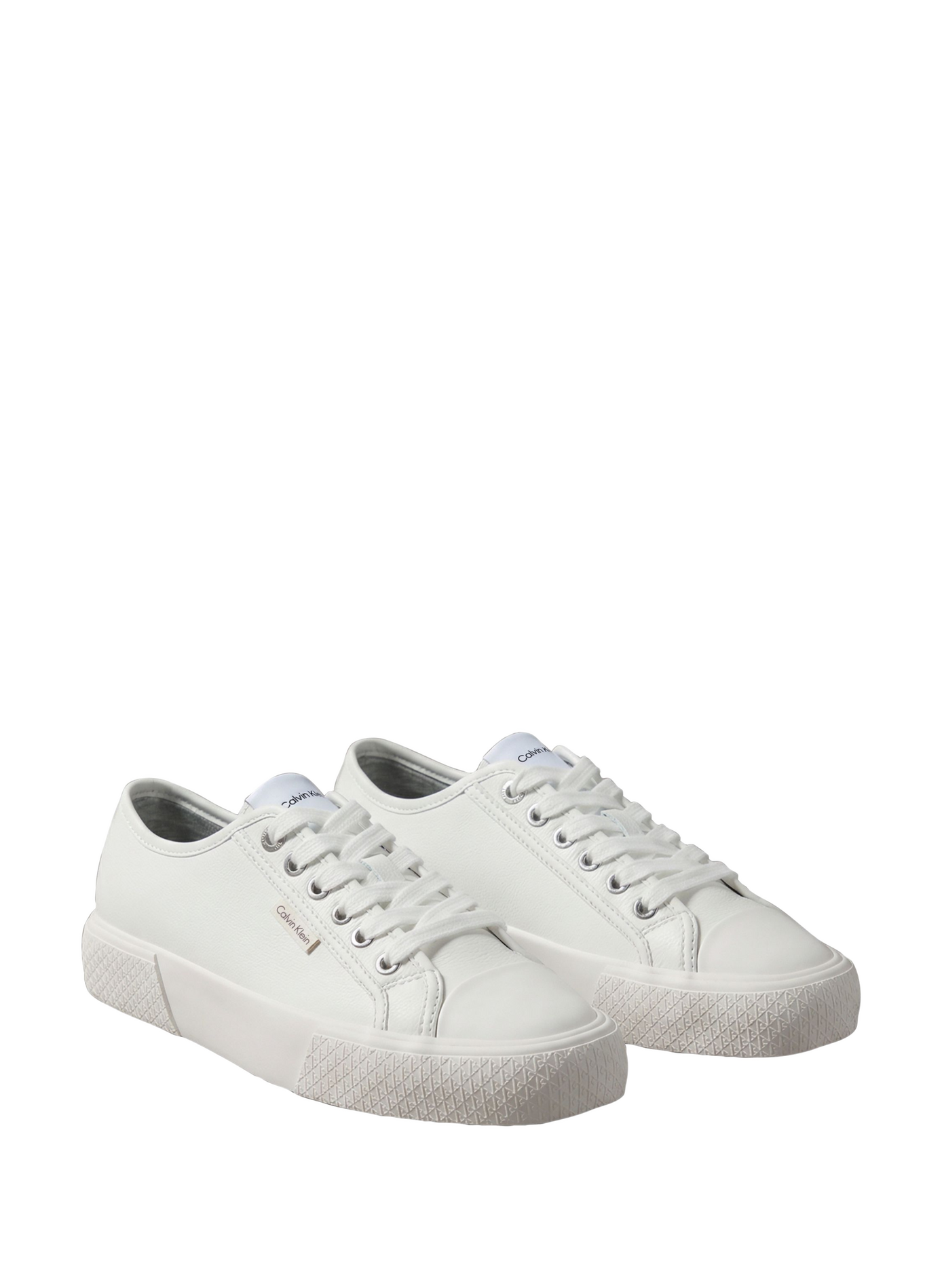 Solid sneakers with reinforced leather toe CALVIN KLEIN White