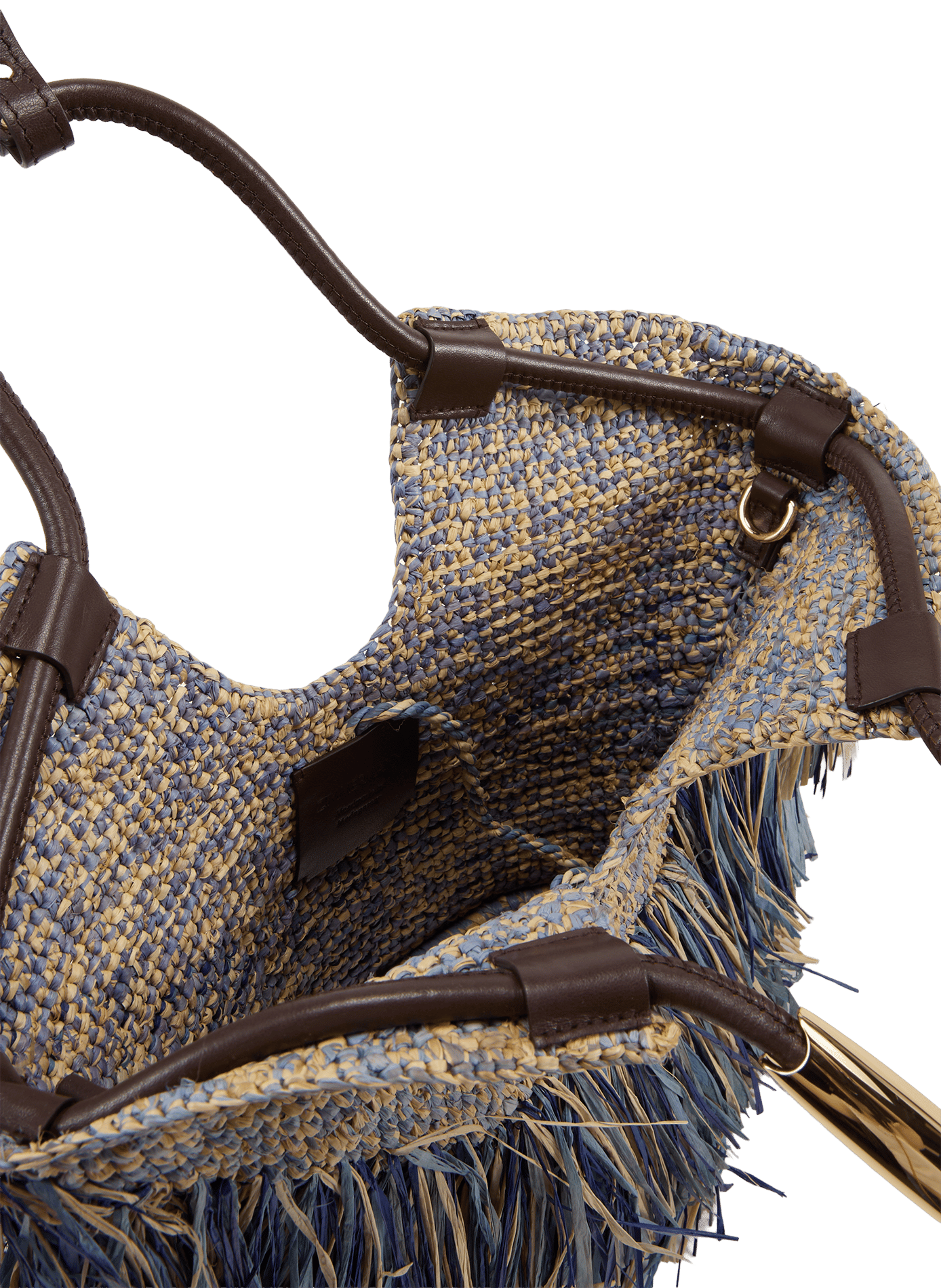 Goldent raffia handbag ZIMMERMANN Blue