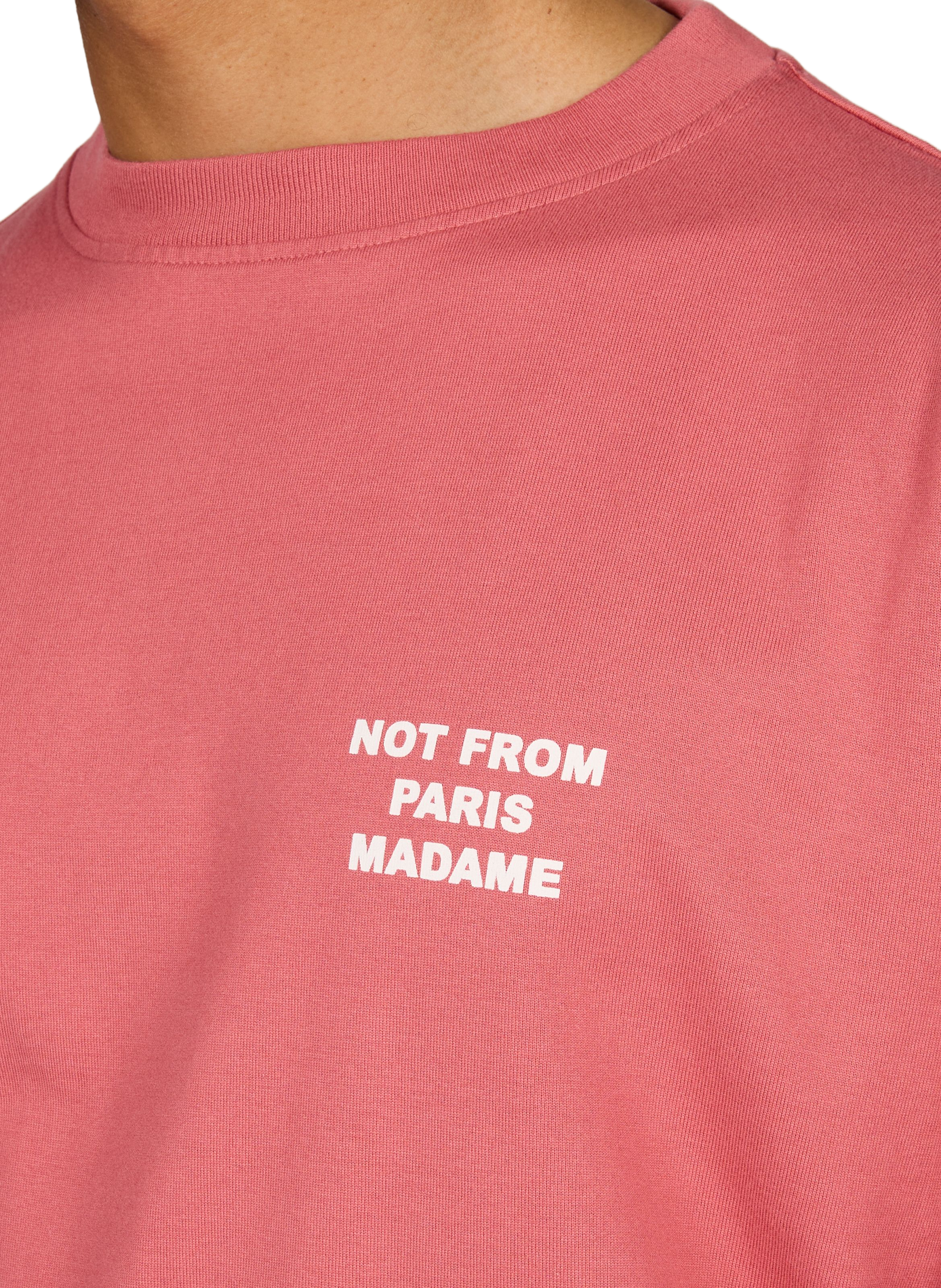 Long-sleeved T-shirt with slogan print on the back in cotton. DROLE DE MONSIEUR Pink
