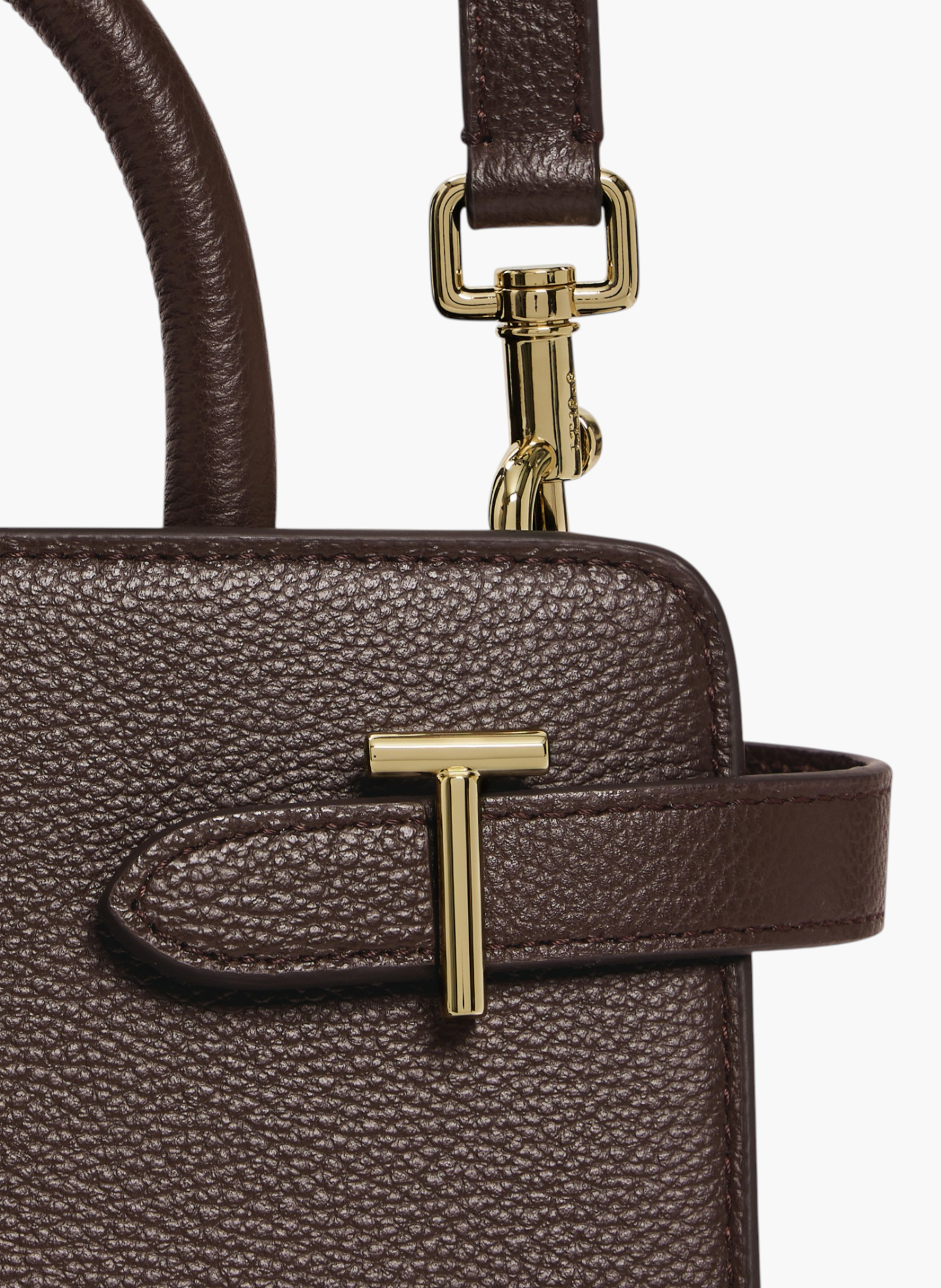 Petit sac à main emilie en cuir grainé LE TANNEUR Marron