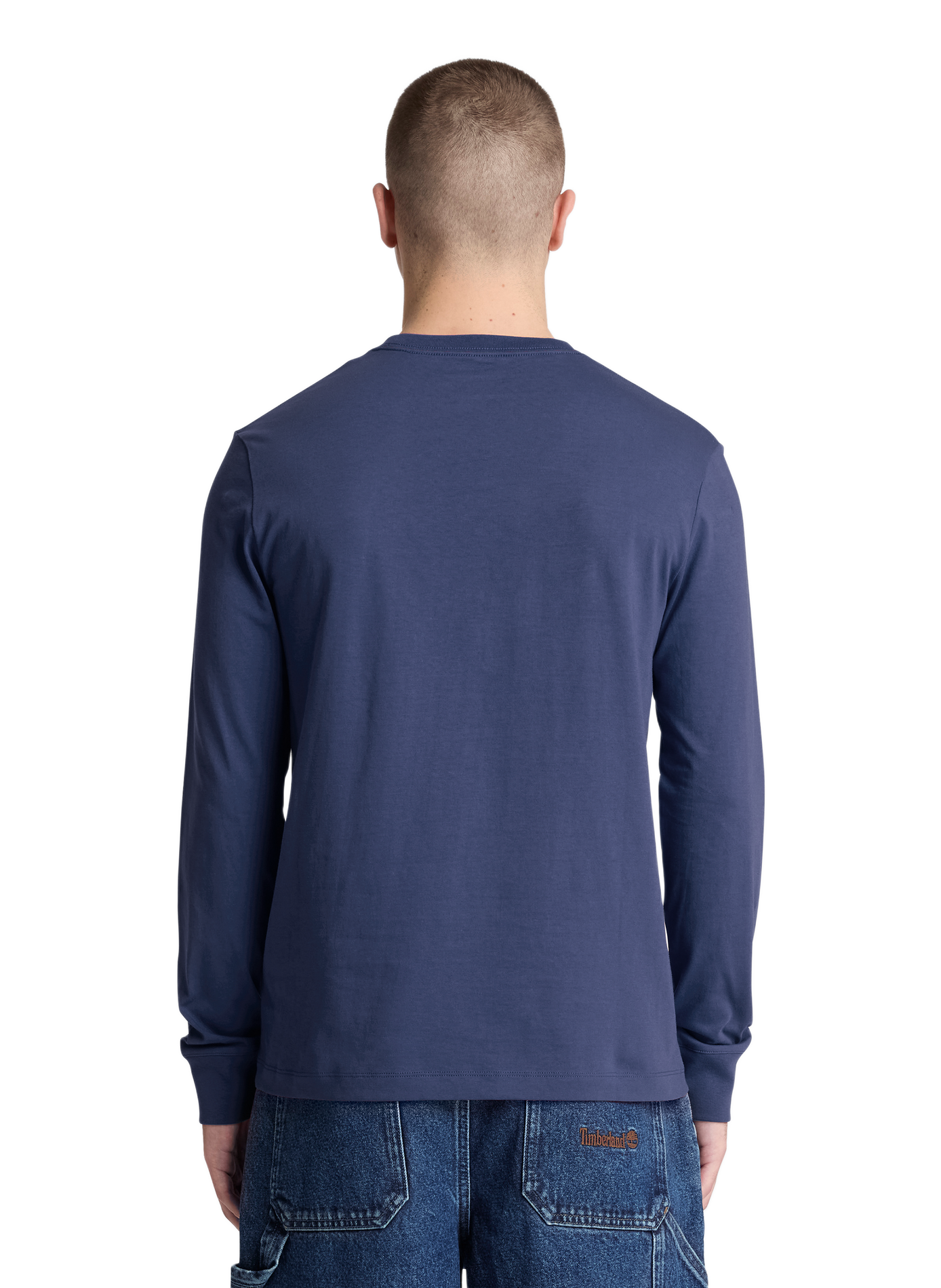 Gerader T-Shirt mit gesticktem Logo aus Baumwolle TIMBERLAND Blau