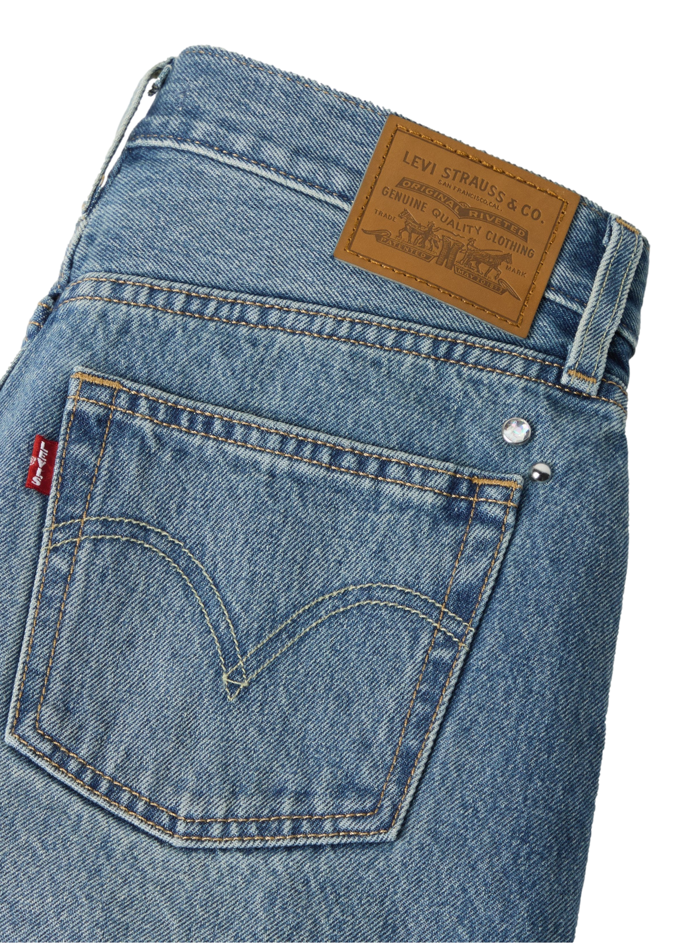 Korte Icon denim rok van katoen LEVI'S Blauw