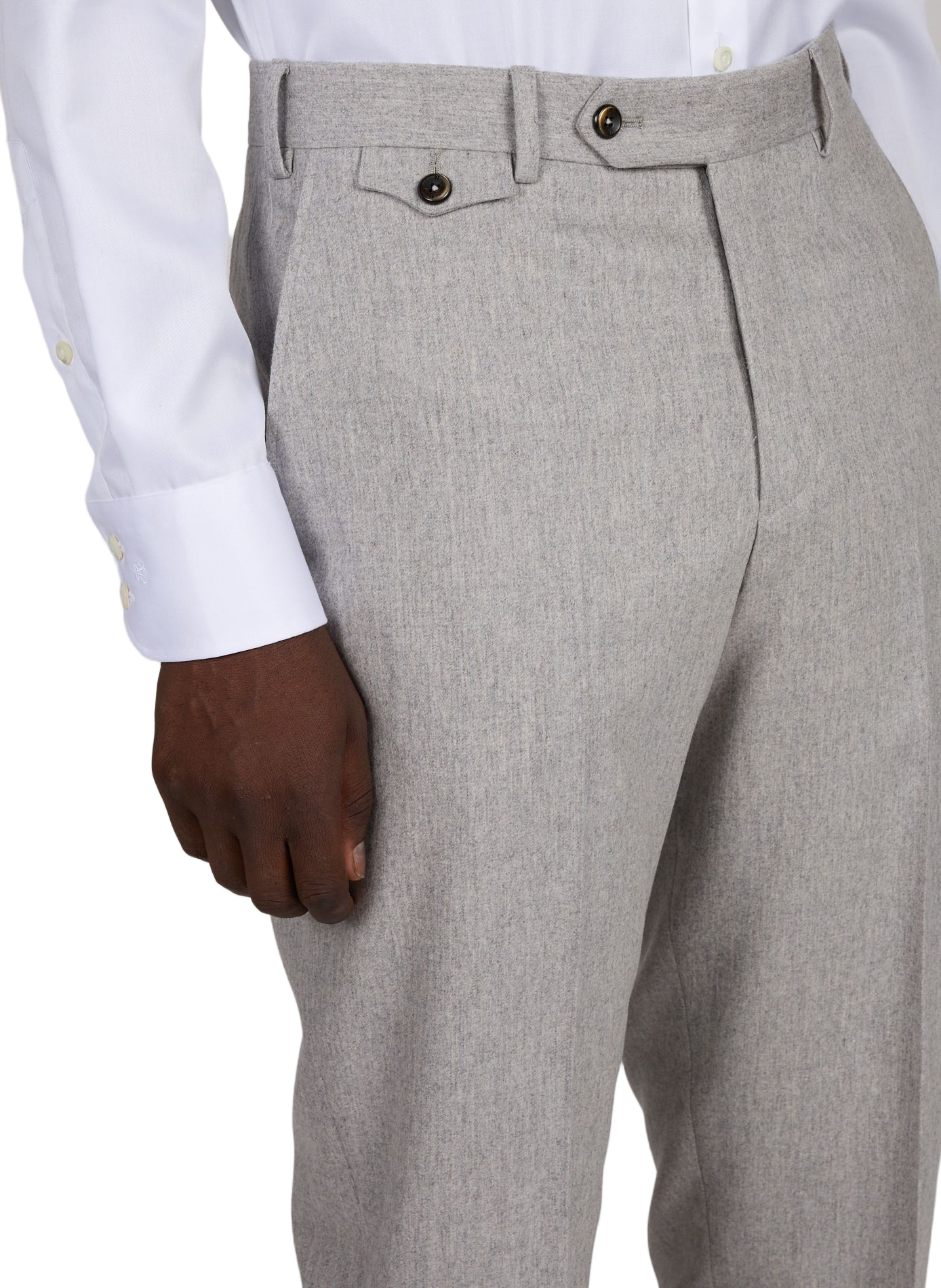 Pantalon à pinces en laine vierge PT01 Gris