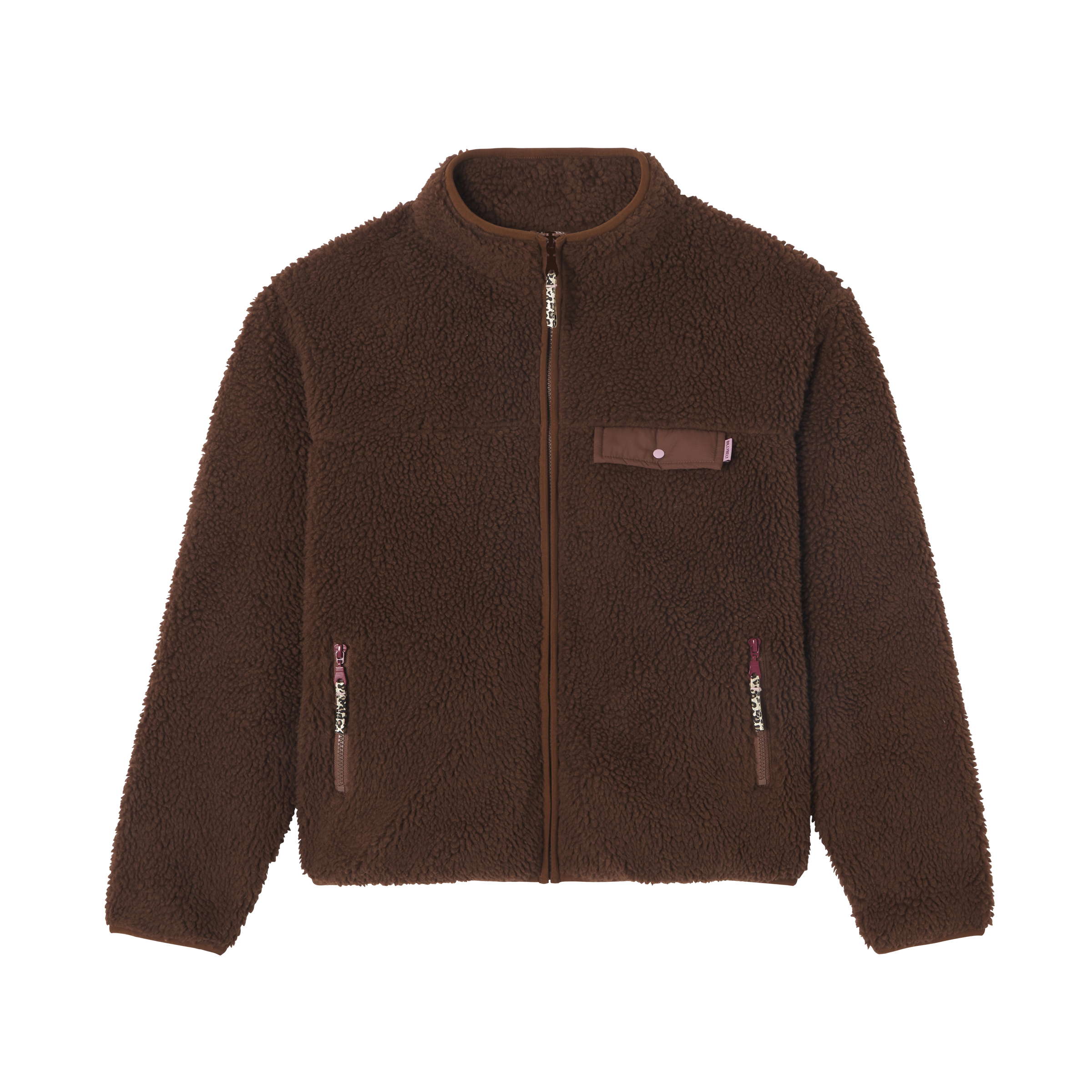Veste sherpa zippée manches longues  Marron