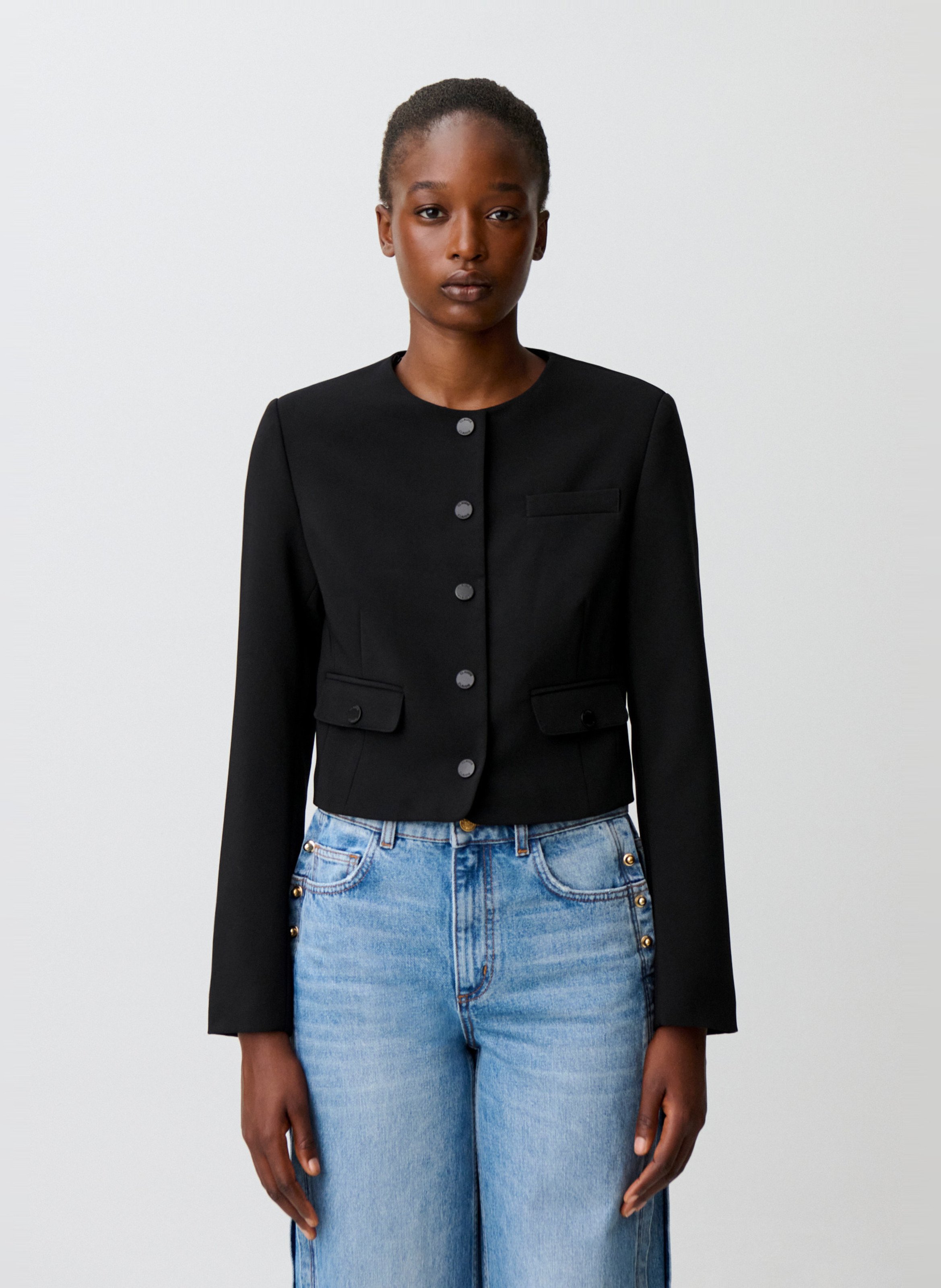Veste droite col lavallière CLAUDIE PIERLOT Noir