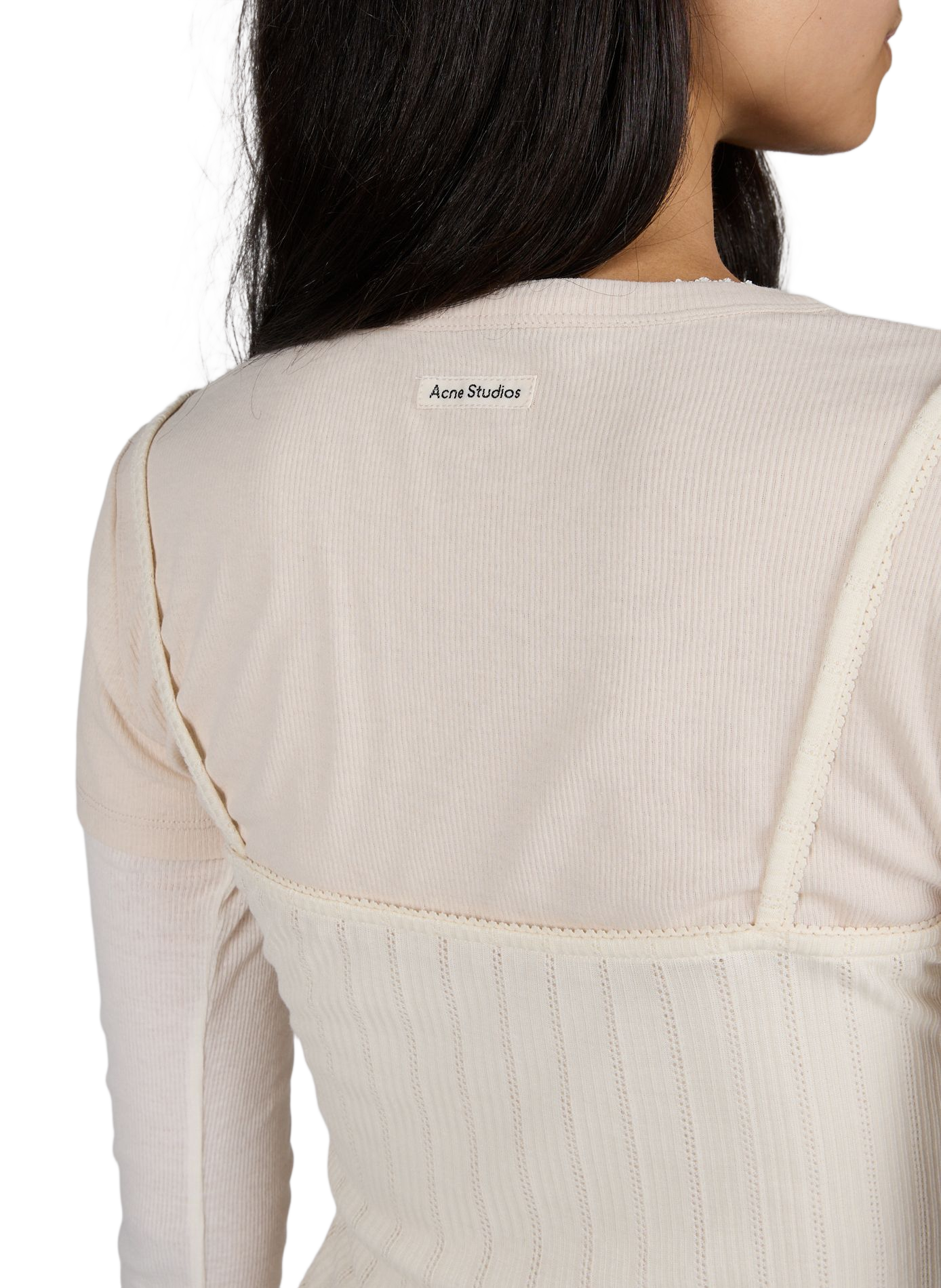 Rundhalsausschnitt-Layering-Top ACNE STUDIOS Weiss